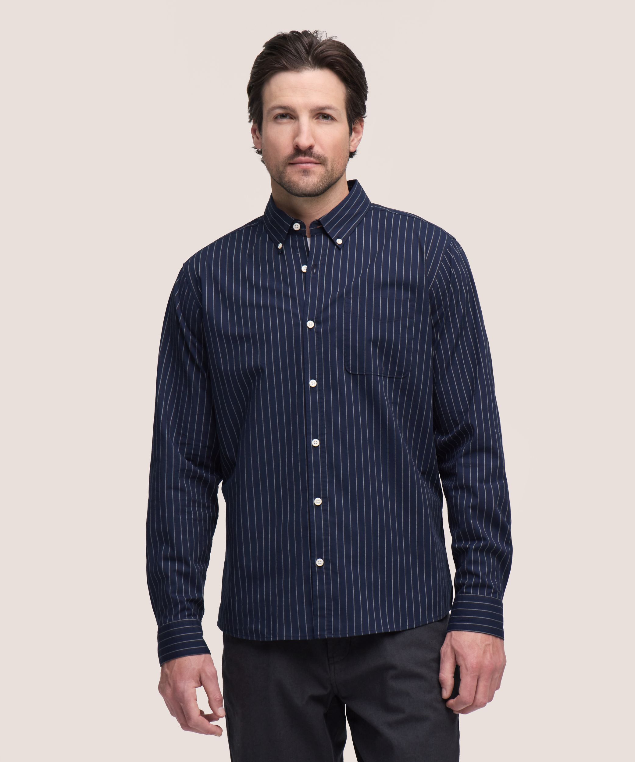 Denver Hayes Men's Long Sleeve Casual Sport Shirt