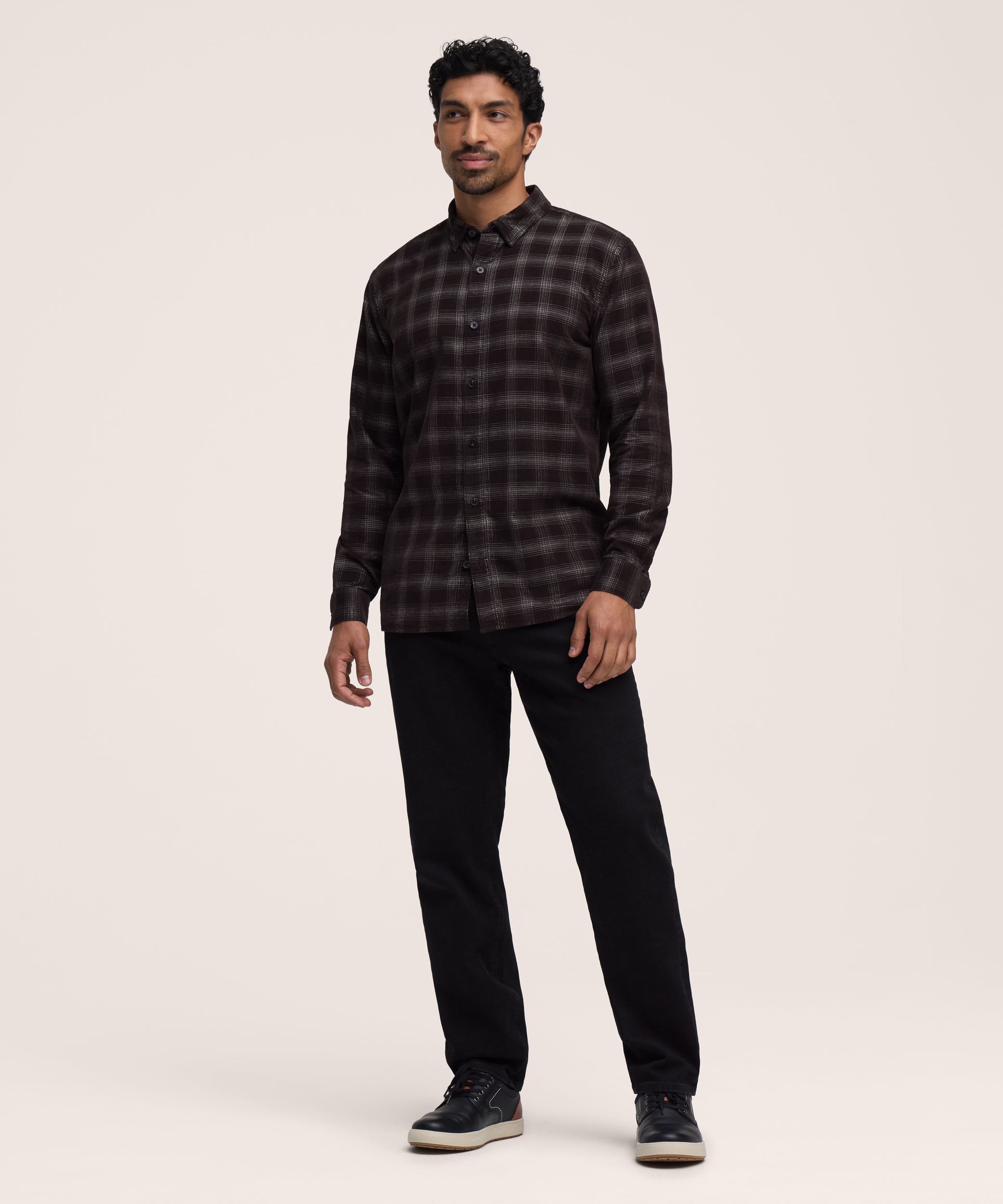Denver Hayes Men's Stretch Pinwale Corduroy Shirt