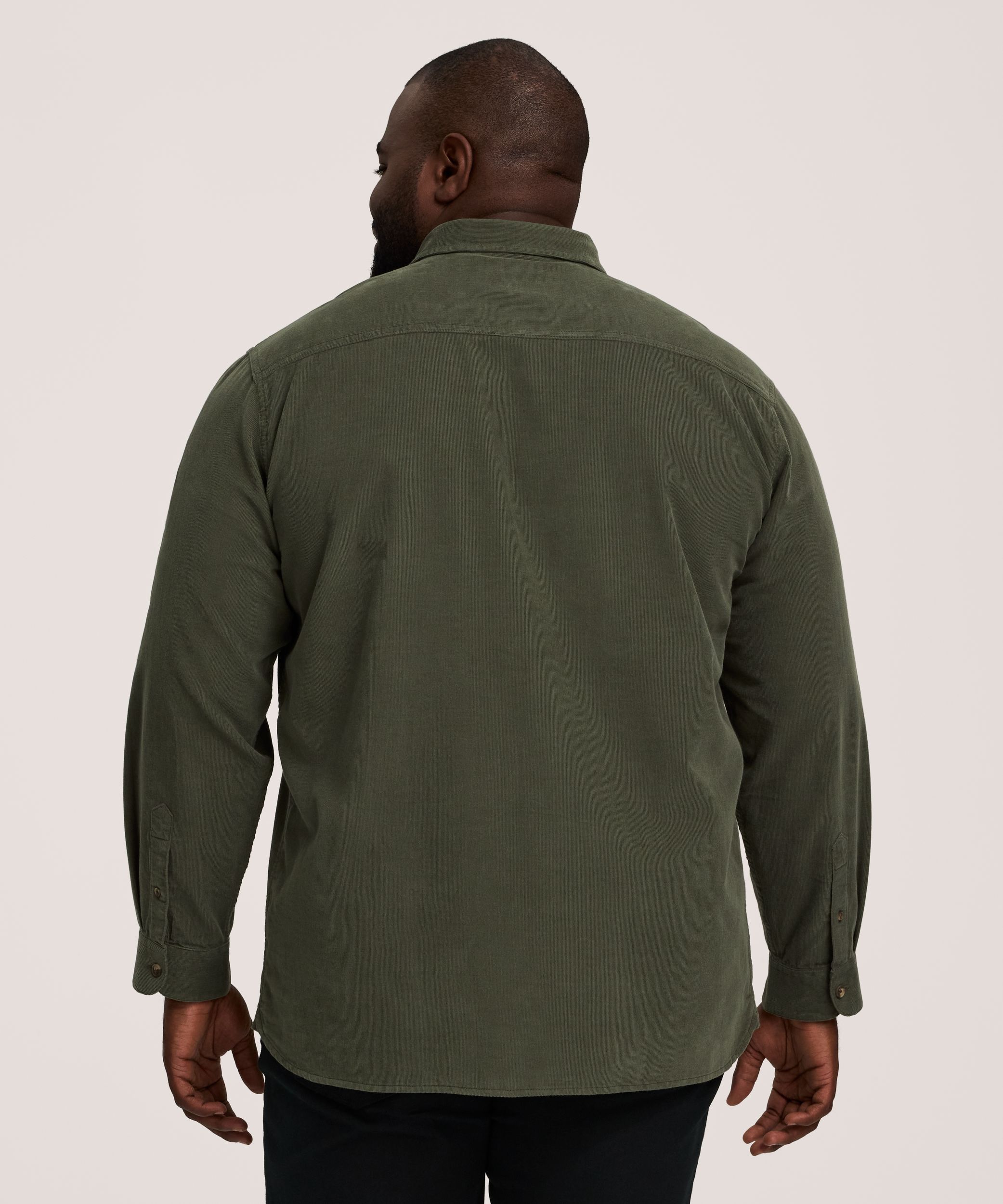 Chemise en velours côtelé à fines côtes extensible pour hommes, Denver Hayes