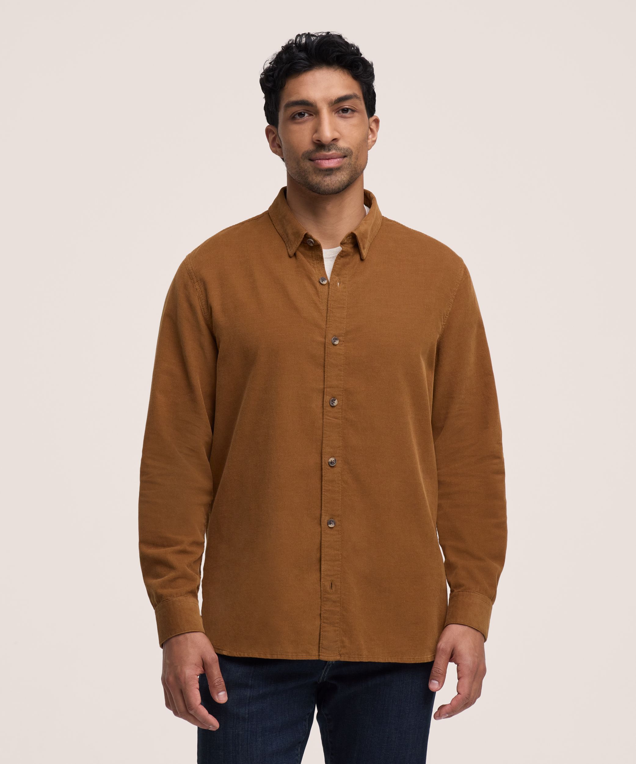 Denver Hayes Men's Stretch Pinwale Corduroy Shirt