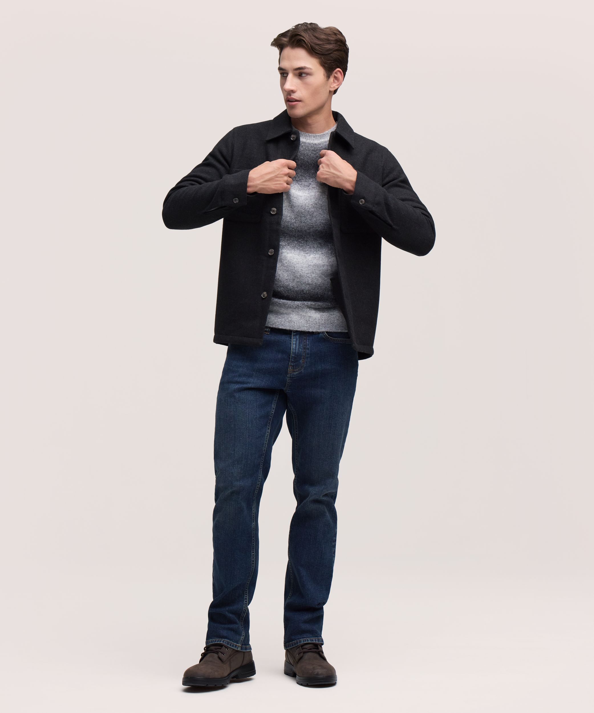 Chemise-veste en fausse laine pour hommes, Denver Hayes