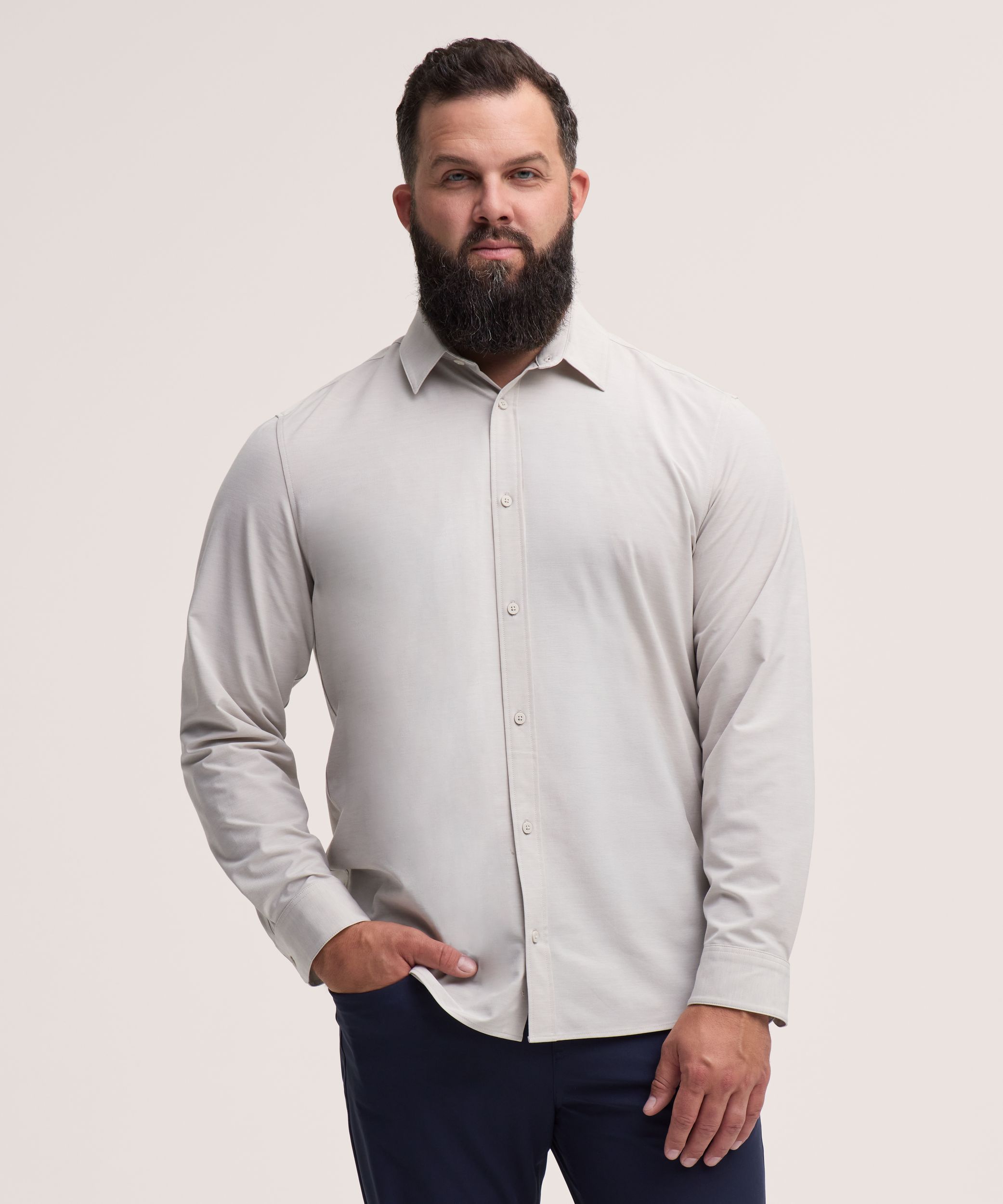 Chemise Oxford extensible à manches courtes de première qualité pour hommes, Denver Hayes