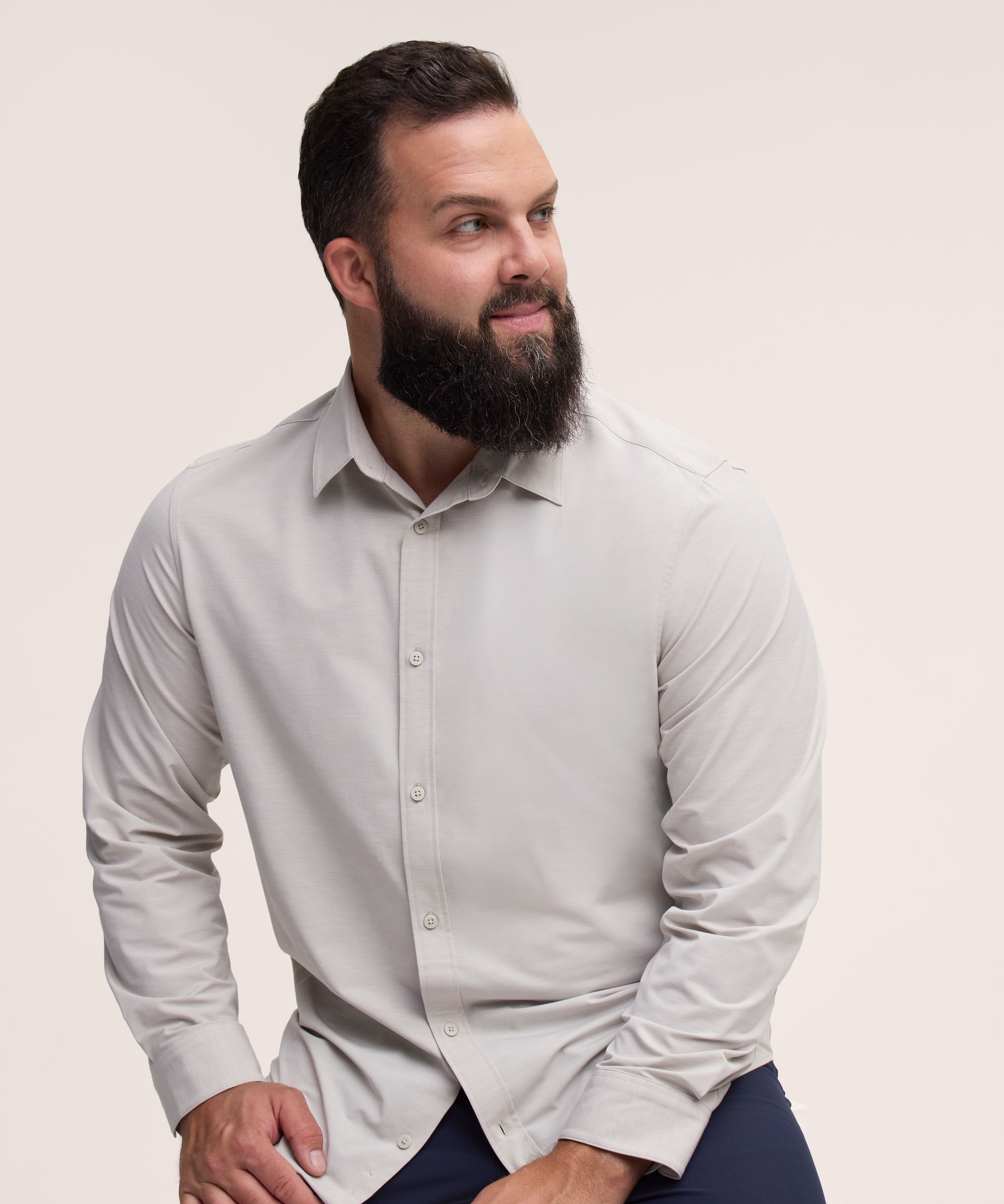 Chemise Oxford extensible à manches courtes de première qualité pour hommes, Denver Hayes