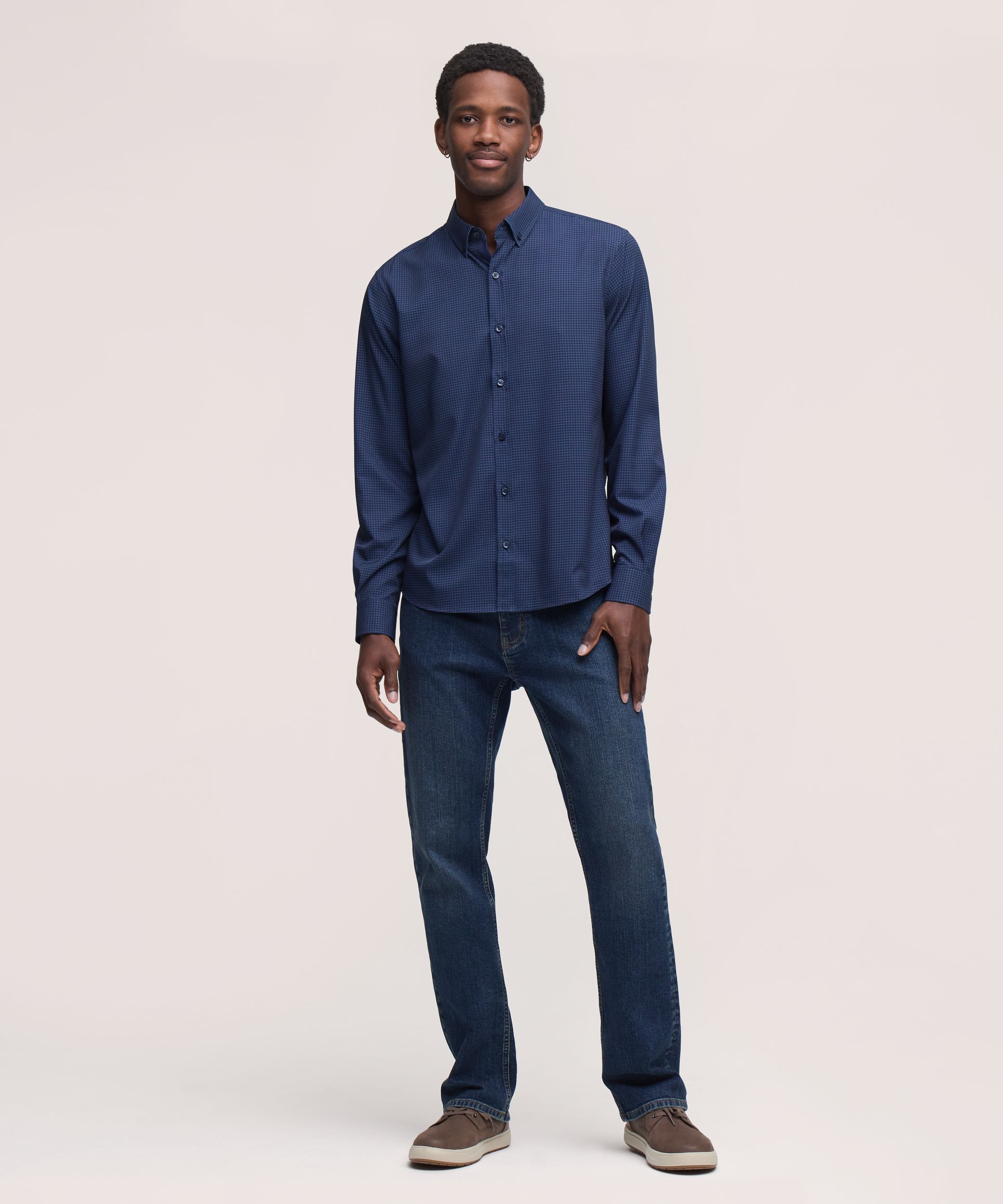 Chemise habillée tissée à manches longues extensible dans 4&nbsp;sens pour hommes, Hybrid, Denver Hayes