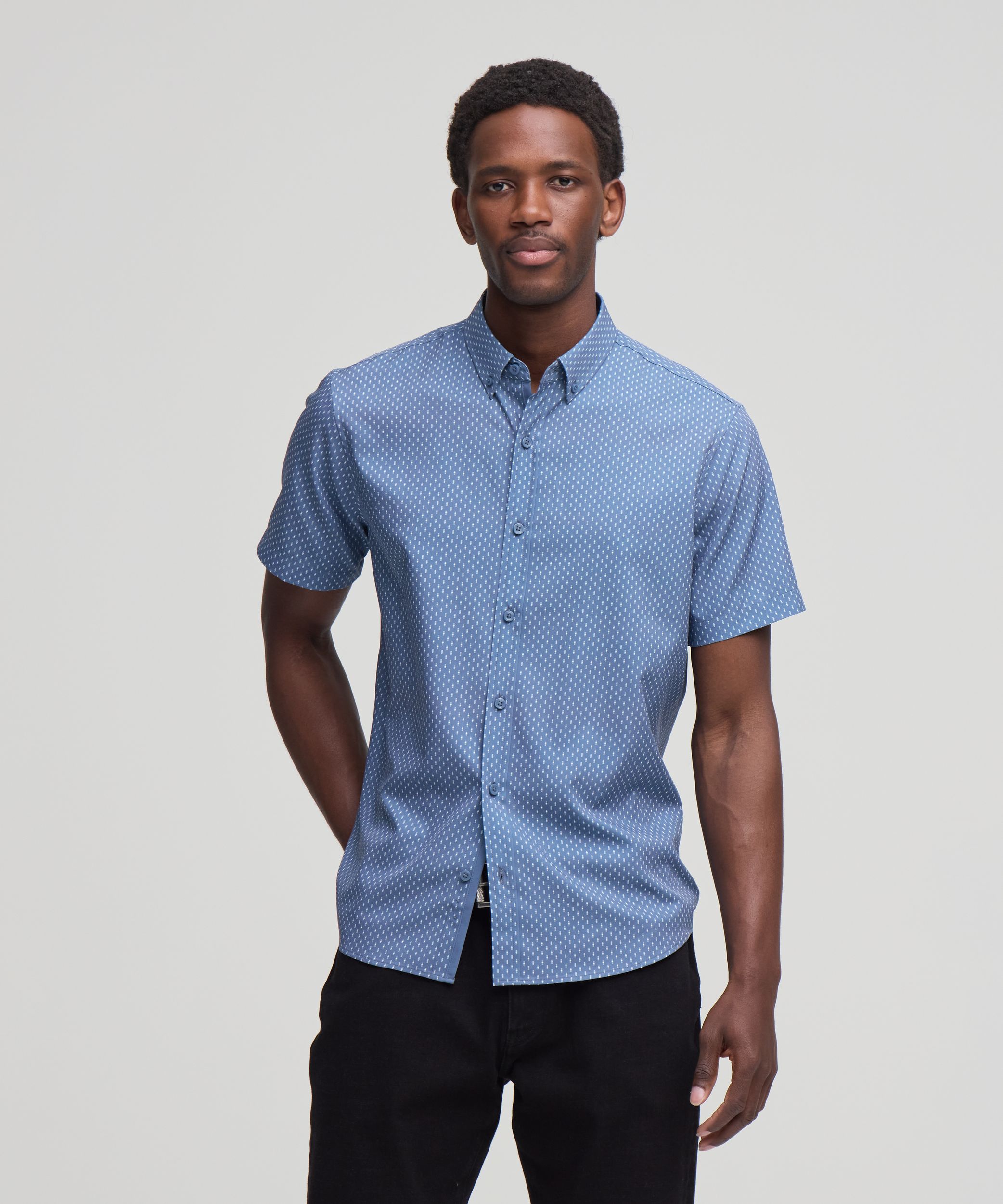 Denver Hayes Men's Short Sleeve Hybrid 4-Way Stretch Shirt