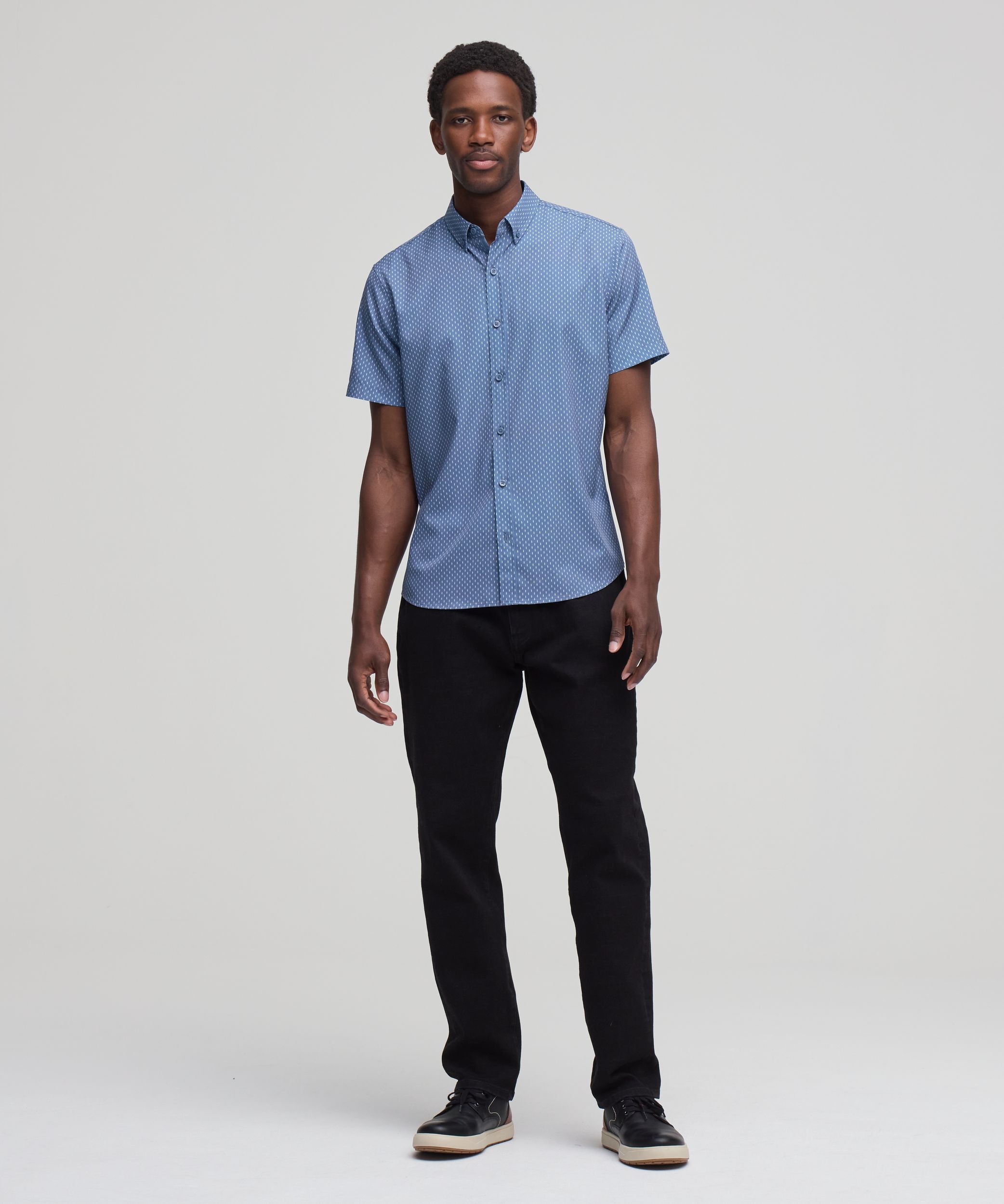 Denver Hayes Men's Short Sleeve Hybrid 4-Way Stretch Shirt