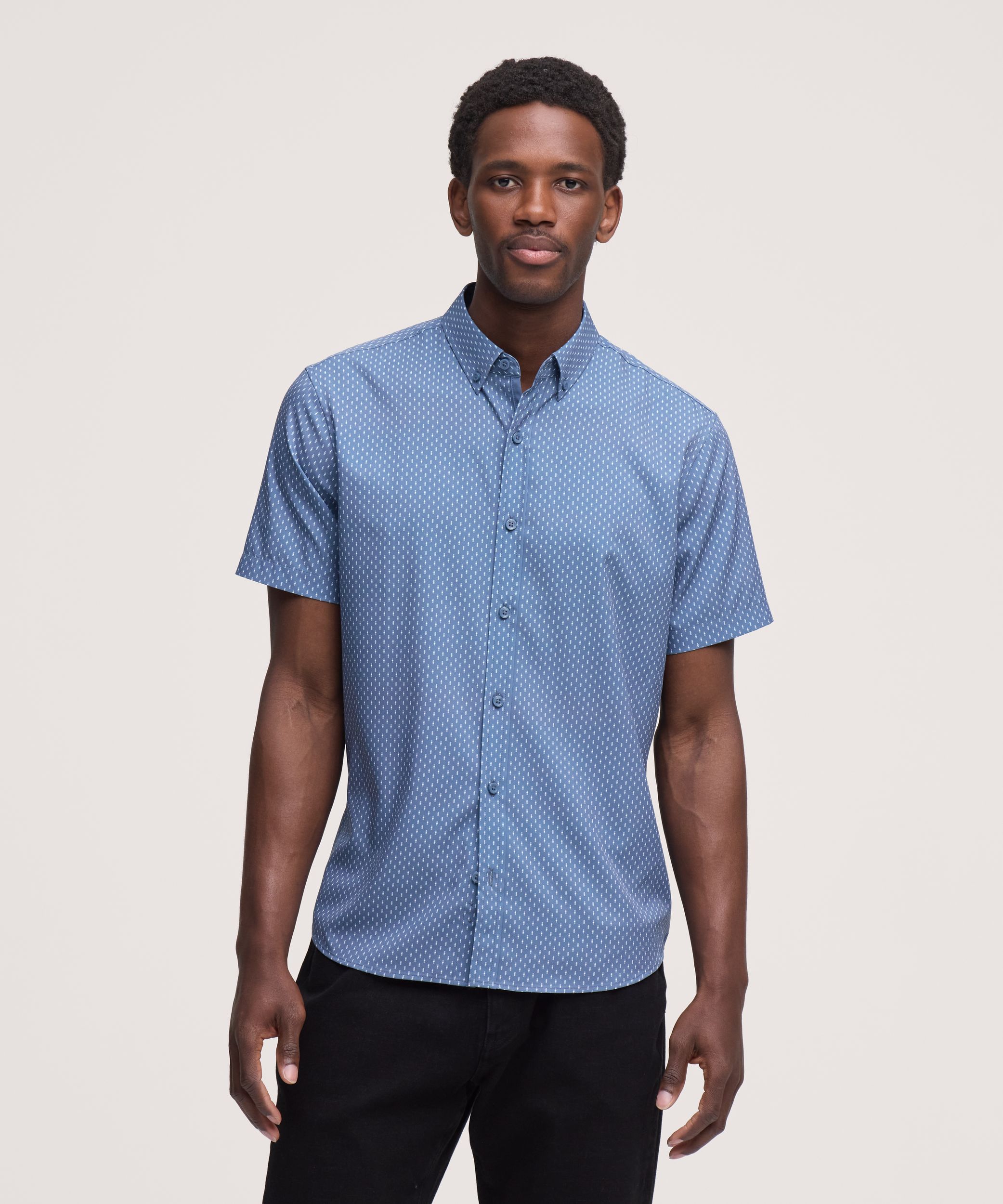 Denver Hayes Men's Short Sleeve Hybrid 4-Way Stretch Shirt