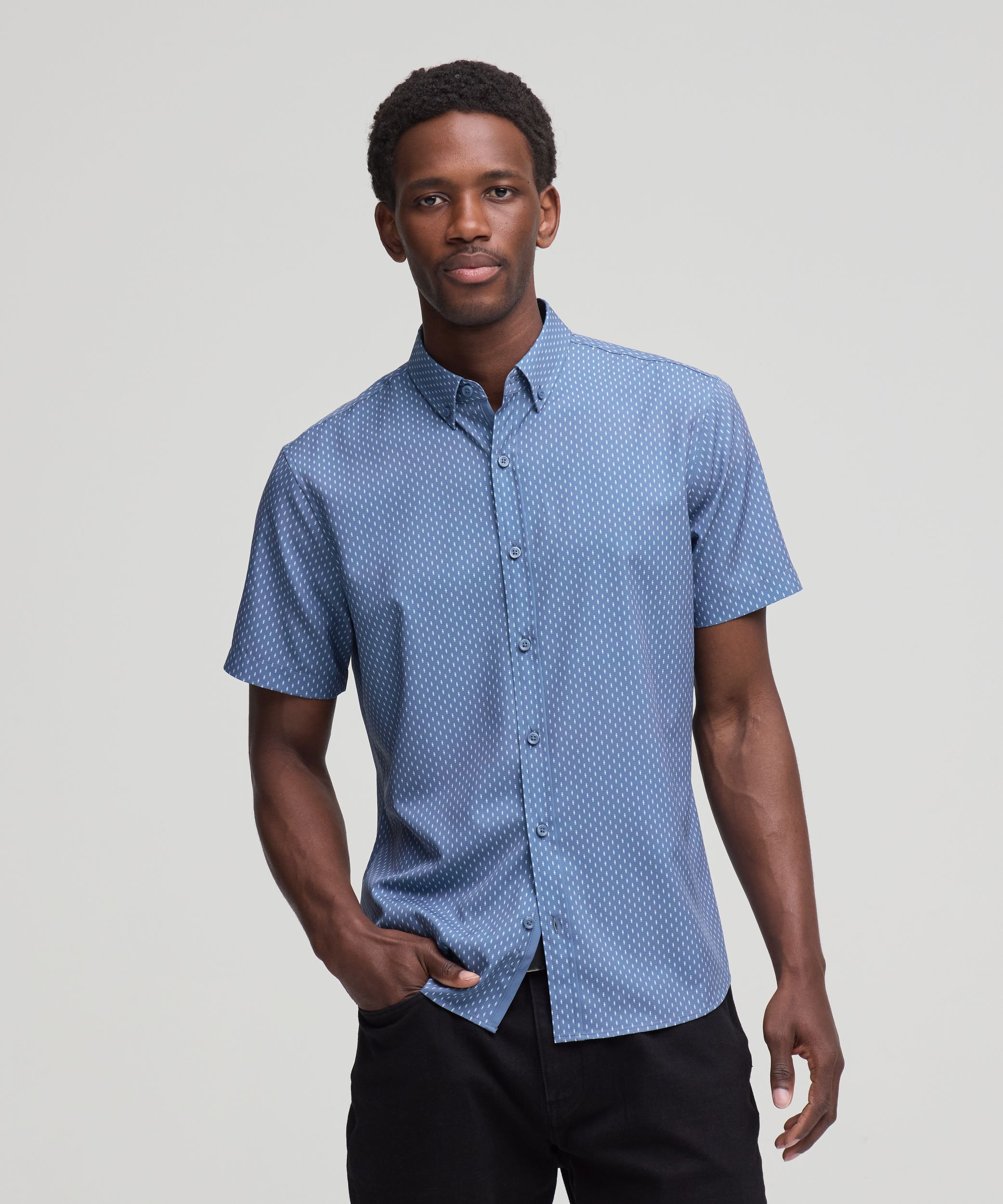 Denver Hayes Men's Short Sleeve Hybrid 4-Way Stretch Shirt
