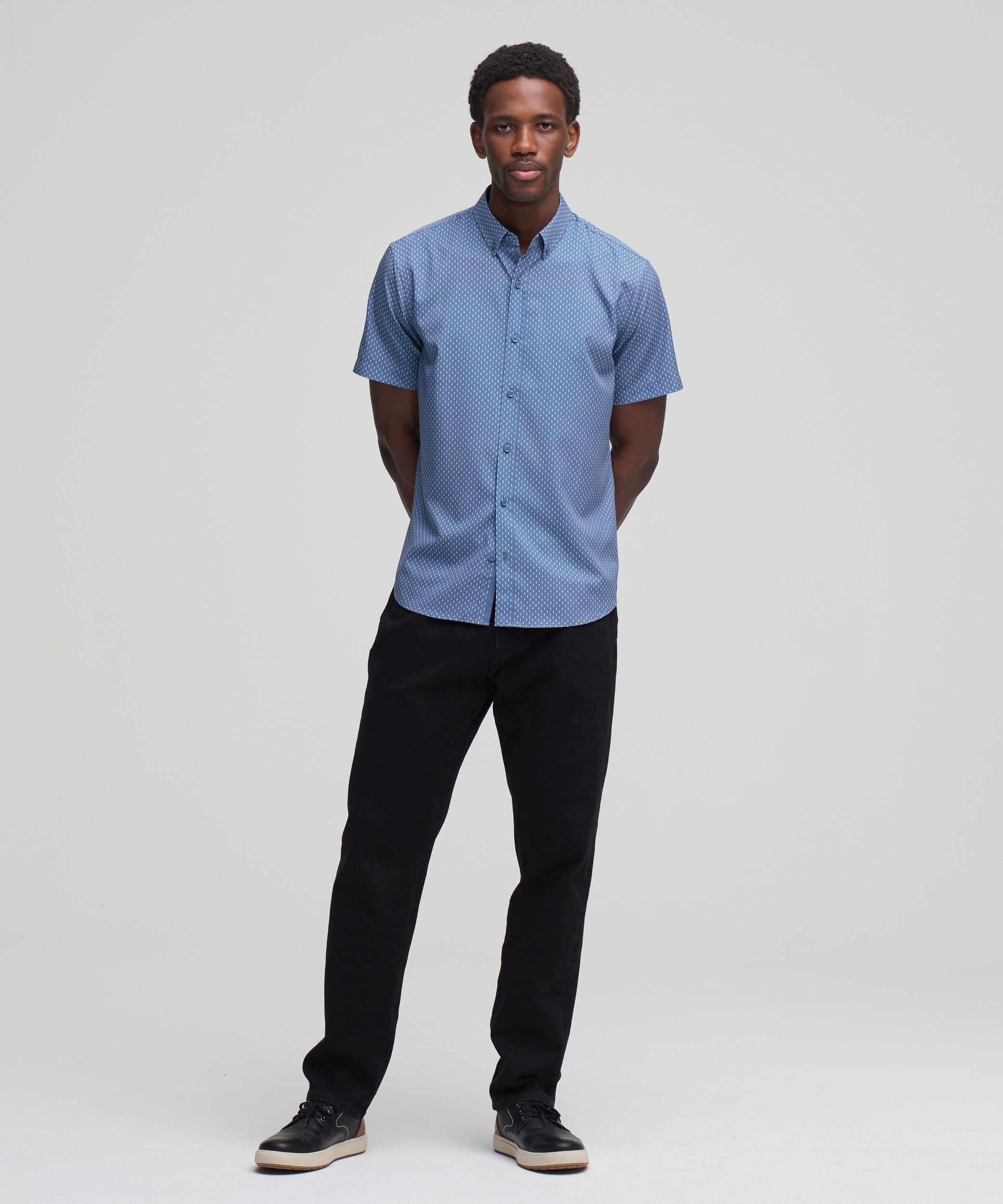 Denver Hayes Men's Short Sleeve Hybrid 4-Way Stretch Shirt