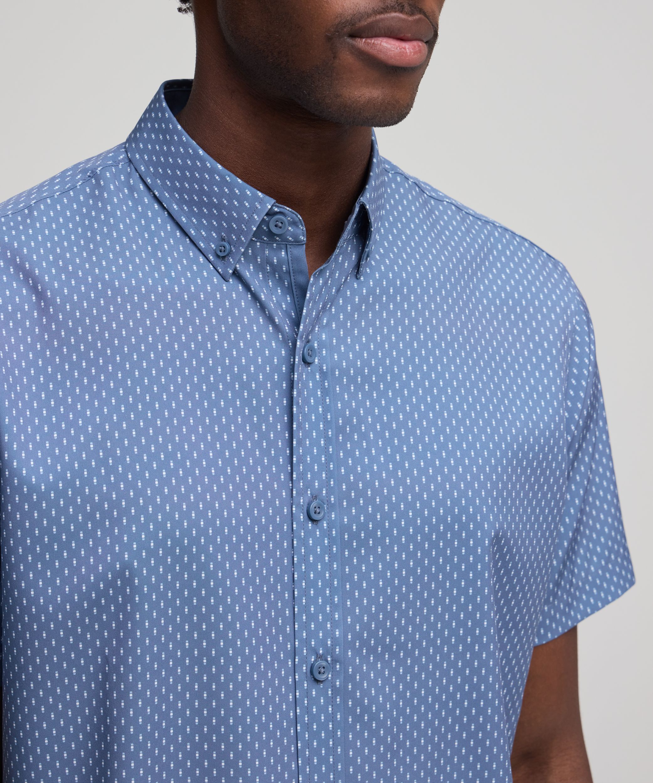 Denver Hayes Men's Short Sleeve Hybrid 4-Way Stretch Shirt
