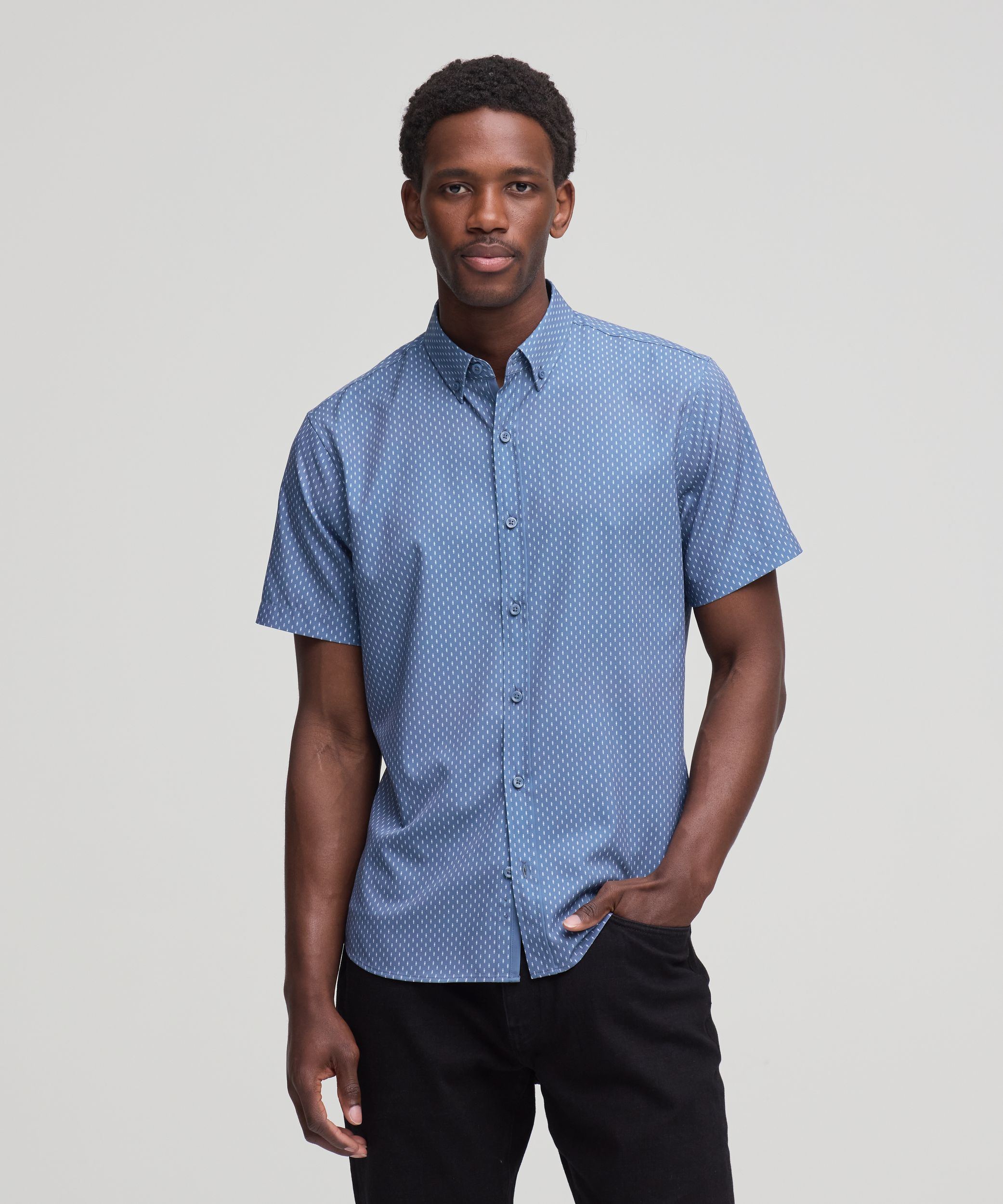 Denver Hayes Men's Short Sleeve Hybrid 4-Way Stretch Shirt