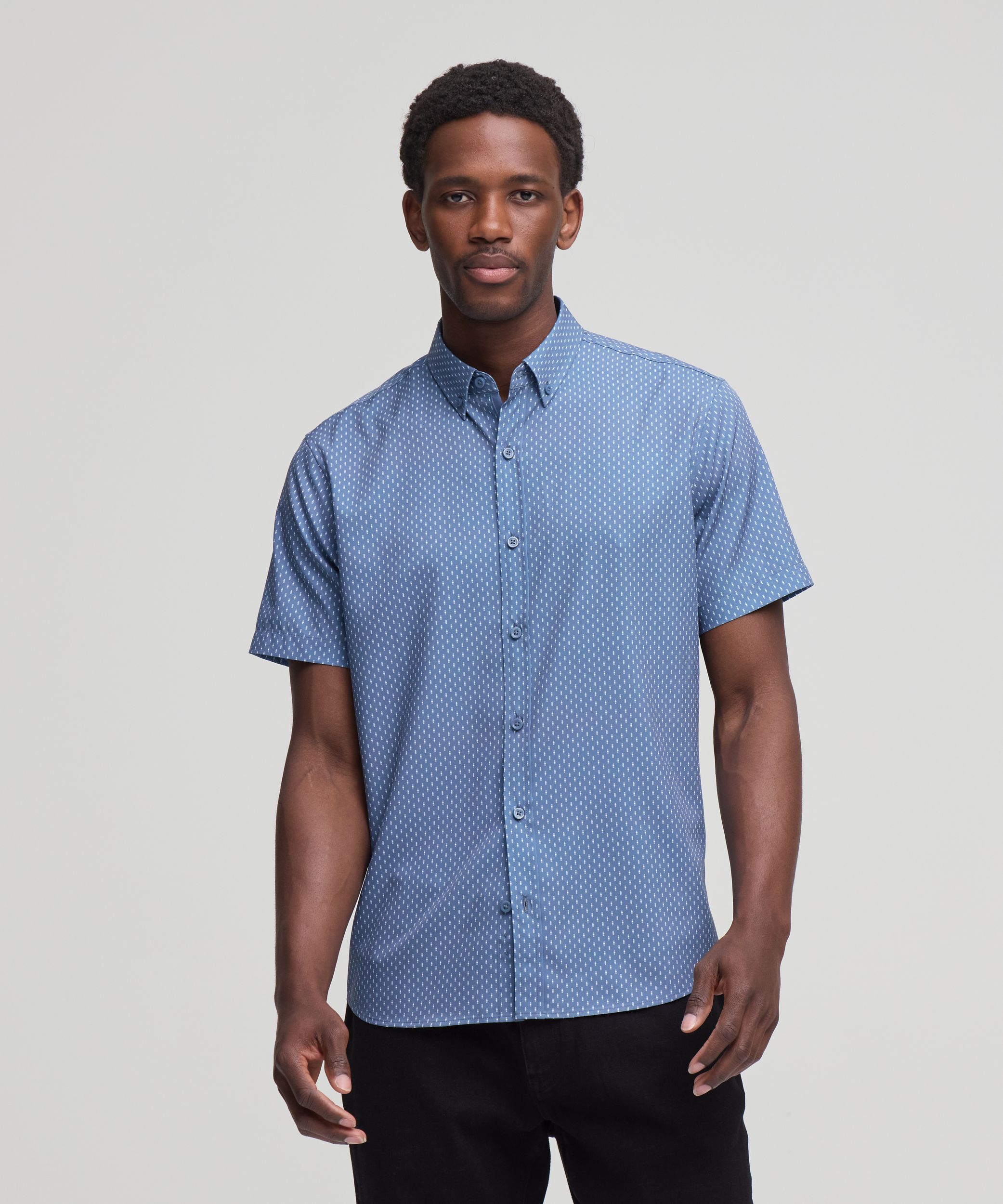Denver Hayes Men's Short Sleeve Hybrid 4-Way Stretch Shirt