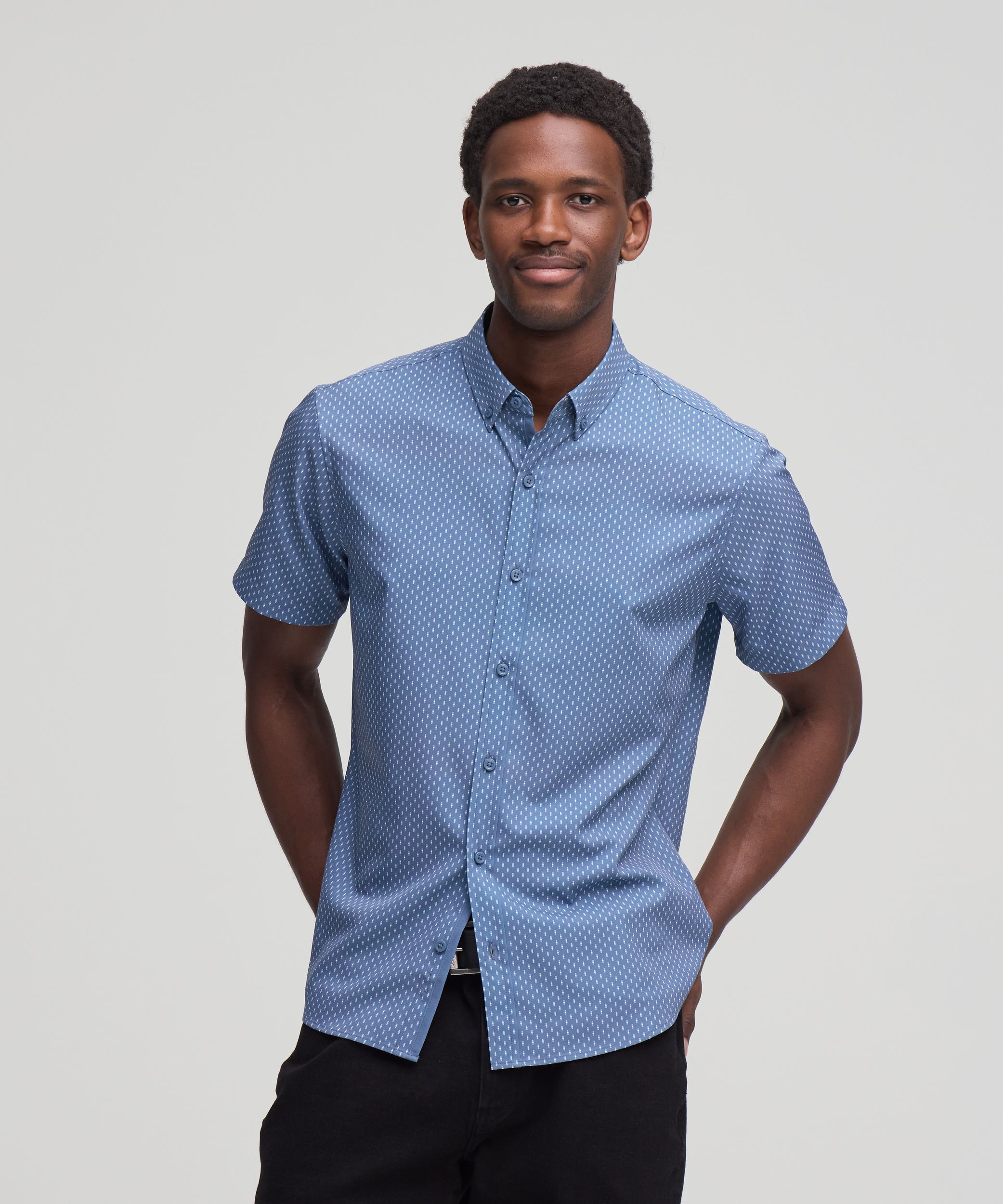 Denver Hayes Men's Short Sleeve Hybrid 4-Way Stretch Shirt