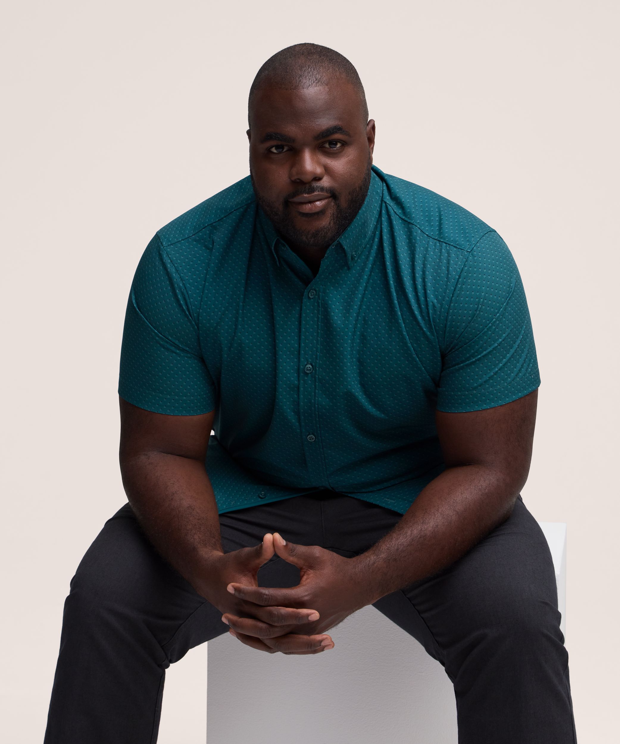 Denver Hayes Men's Short Sleeve Hybrid 4-Way Stretch Shirt