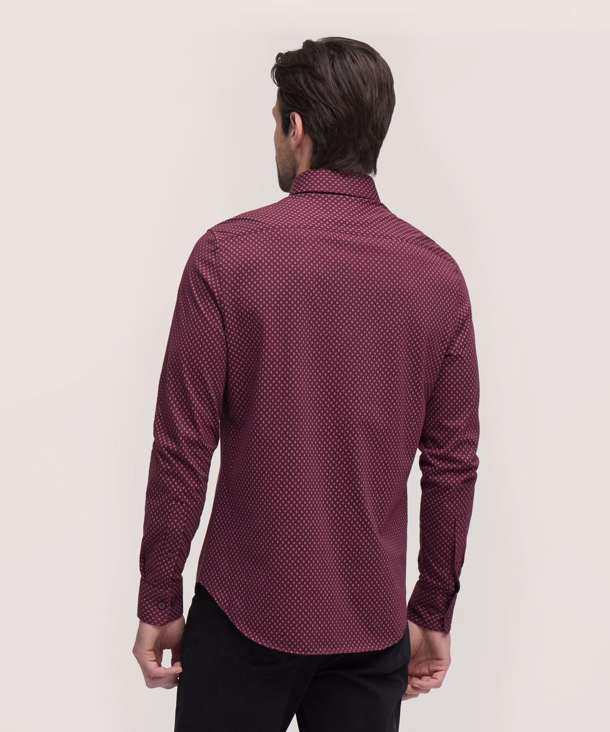 Chemise à manches longues en tricot extensible pour hommes, Denver Hayes