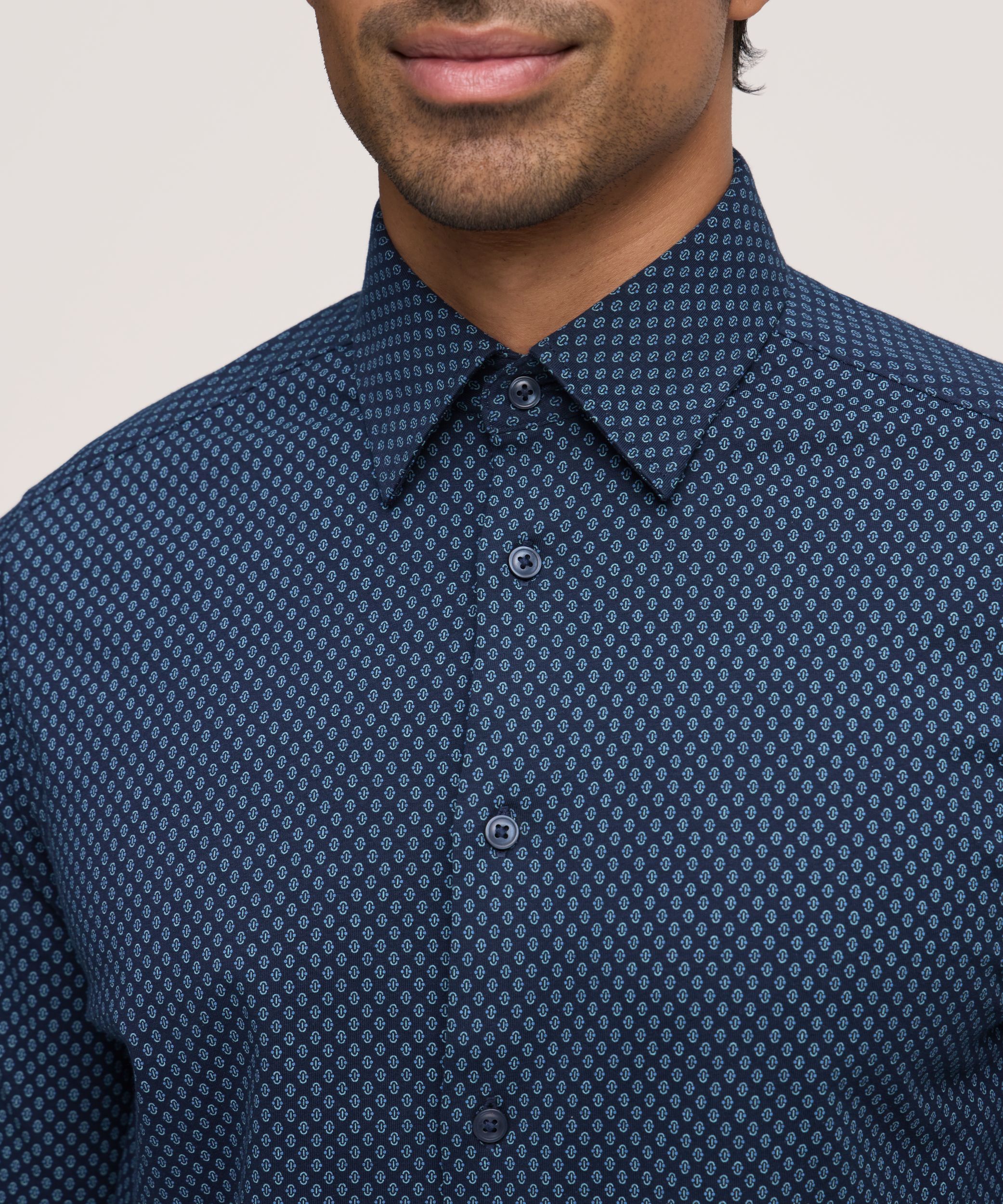 Chemise à manches longues en tricot extensible pour hommes, Denver Hayes