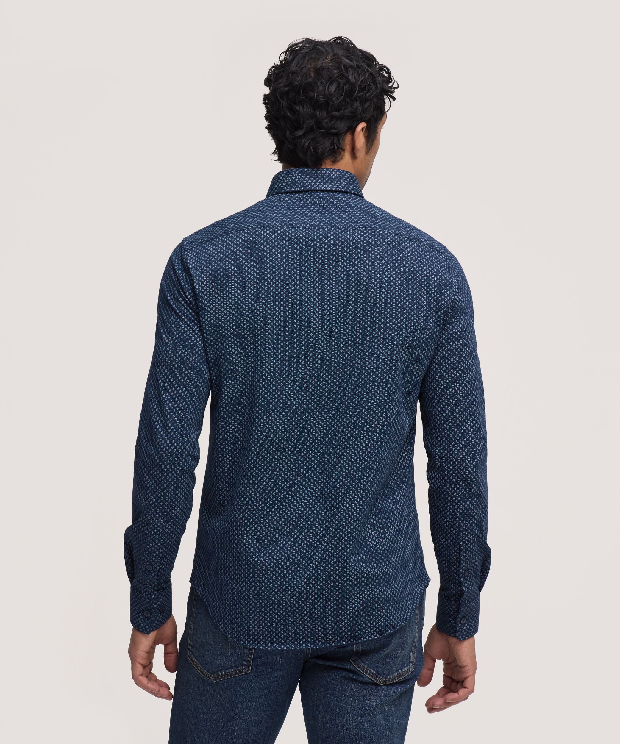 Chemise à manches longues en tricot extensible pour hommes, Denver Hayes