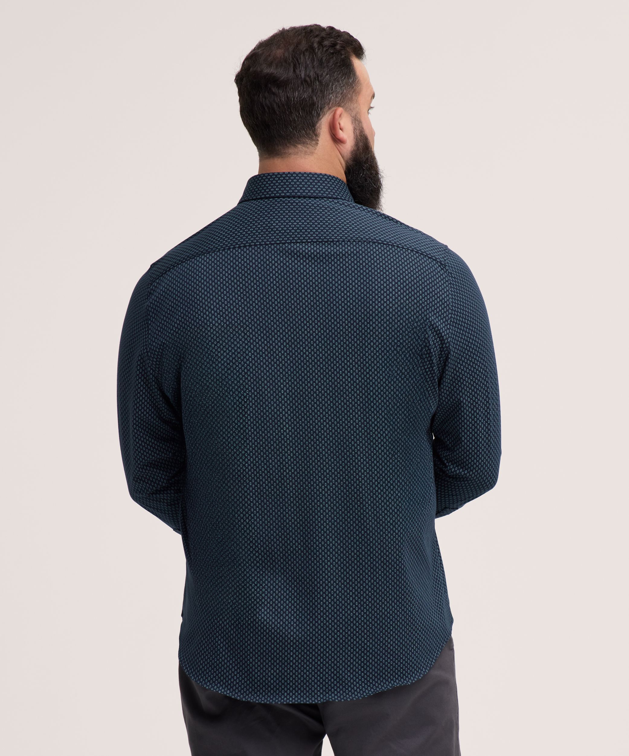 Chemise à manches longues en tricot extensible pour hommes, Denver Hayes