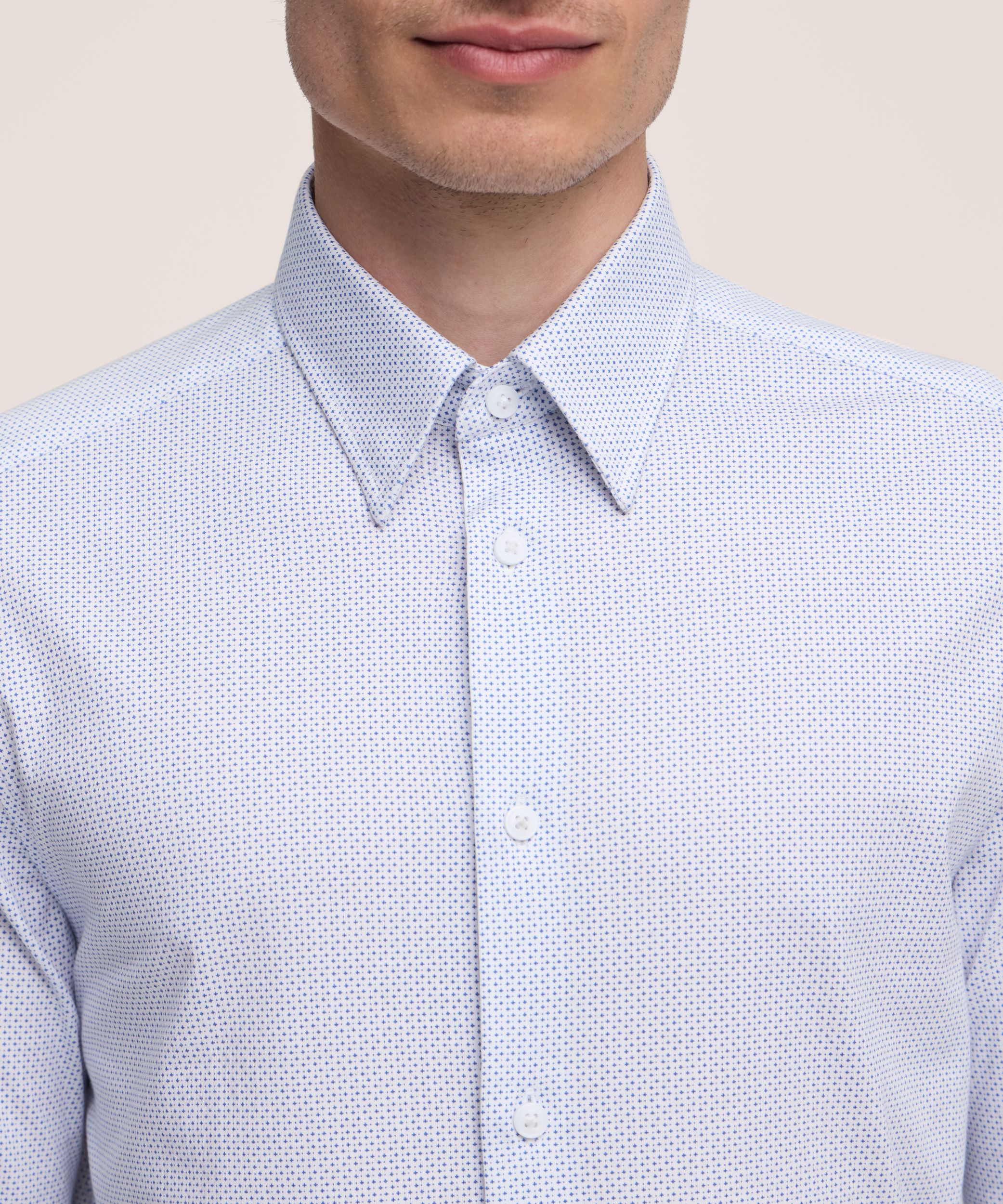 Chemise à manches longues en tricot extensible pour hommes, Denver Hayes