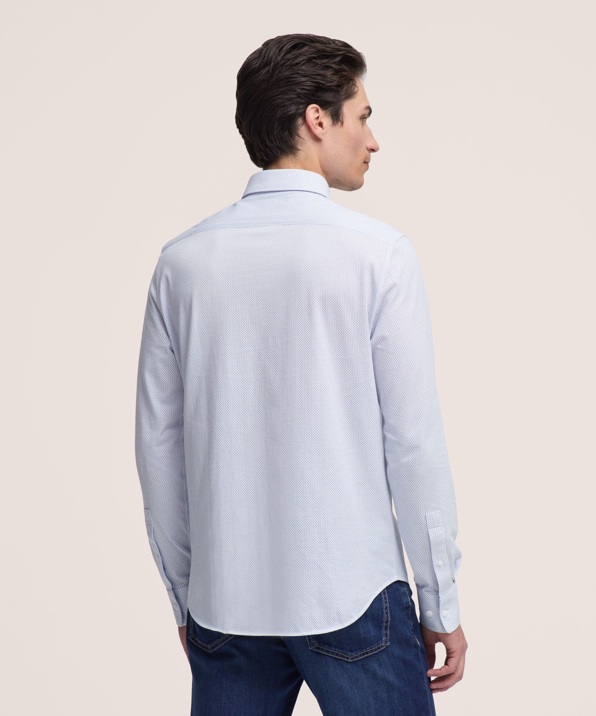 Chemise à manches longues en tricot extensible pour hommes, Denver Hayes