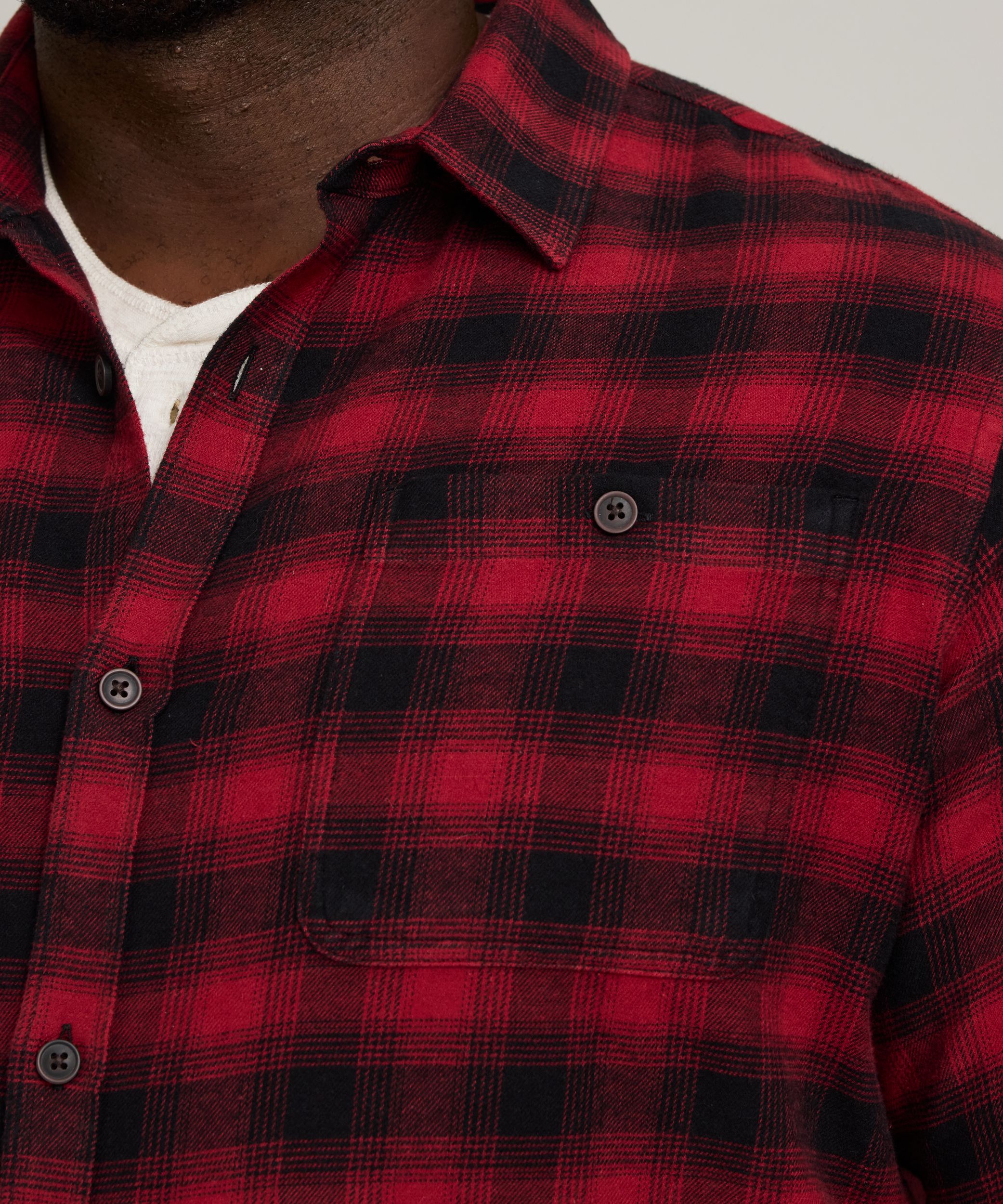 WindRiver Men's Basic Stretch Long Sleeve Flannel Shirt
