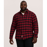 WindRiver Men's Basic Stretch Long Sleeve Flannel Shirt Front_Angled_Left