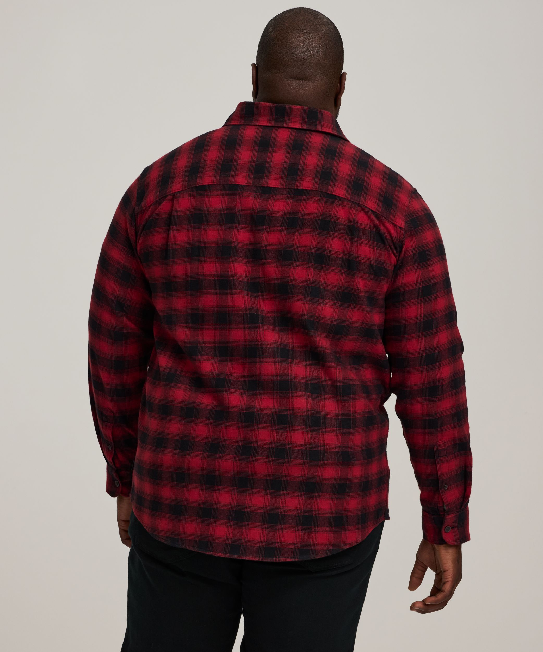 WindRiver Men's Basic Stretch Long Sleeve Flannel Shirt