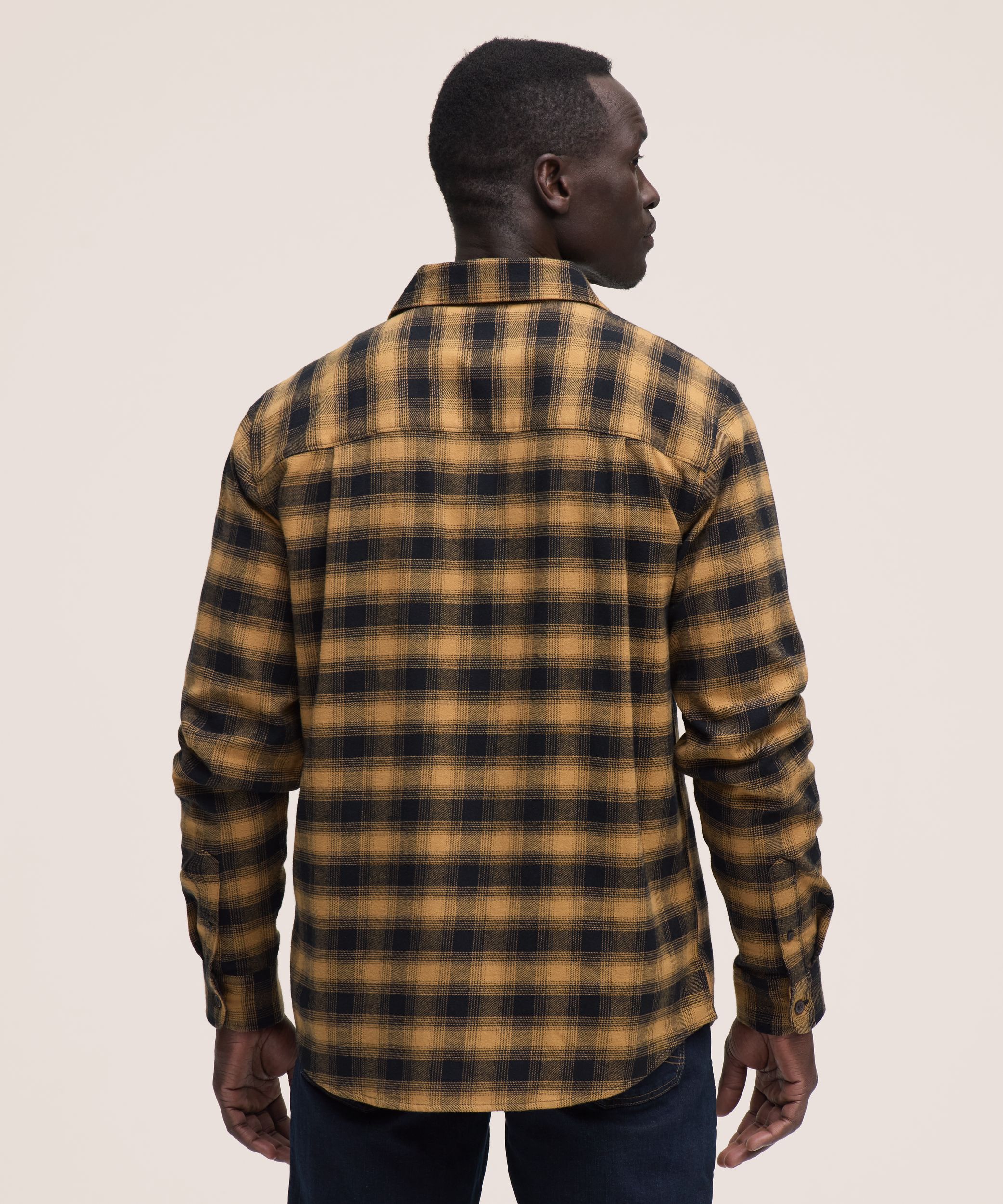 Chemise en flanelle de base extensible à manches longues pour hommes, WindRiver
