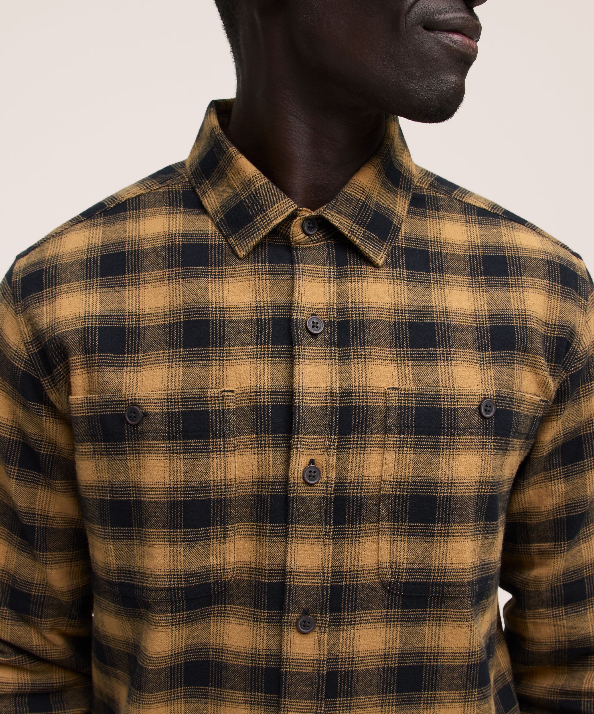 Chemise en flanelle de base extensible à manches longues pour hommes, WindRiver