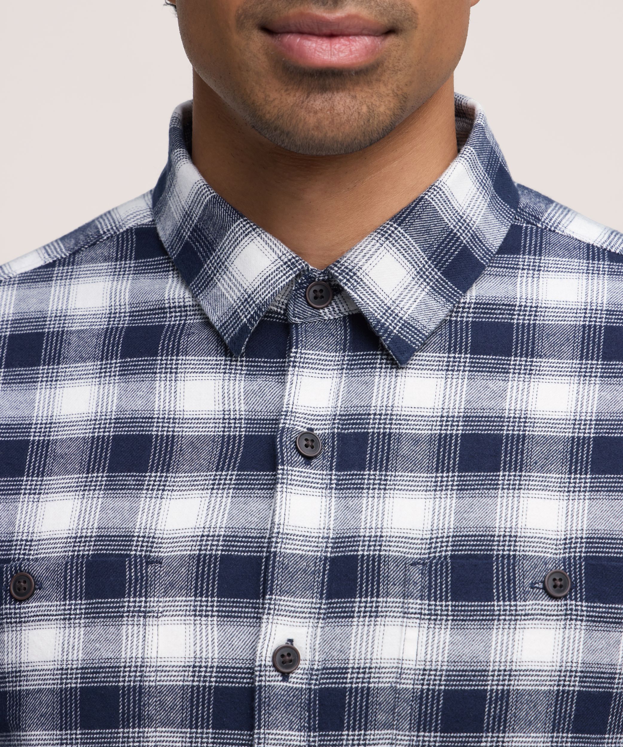 Chemise en flanelle de base extensible à manches longues pour hommes, WindRiver