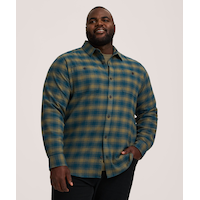 WindRiver Men's Basic Stretch Long Sleeve Flannel Shirt