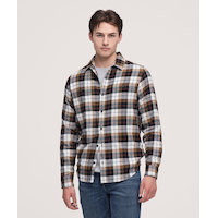 WindRiver Men's Contrast Basic Stretch Flannel Shirt
