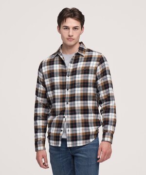 Chemise en flanelle de base extensible et contrastante pour hommes, WindRiver