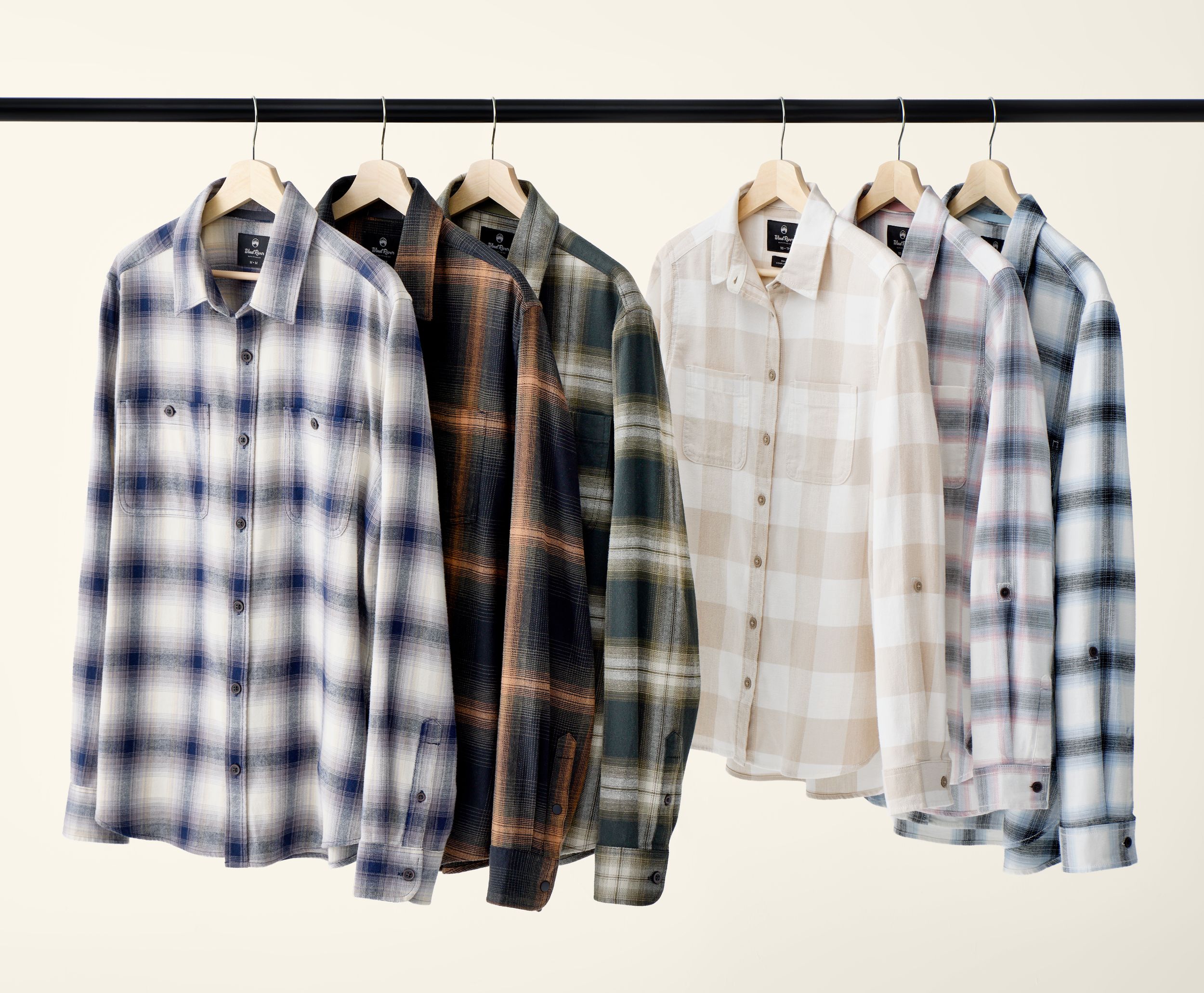 Chemise en flanelle de base extensible à boutons-pression pour hommes, WindRiver