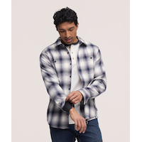 Chemise en flanelle de base extensible et contrastante pour hommes, WindRiver Front_Flat