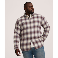 WindRiver Men's Contrast Basic Stretch Flannel Shirt