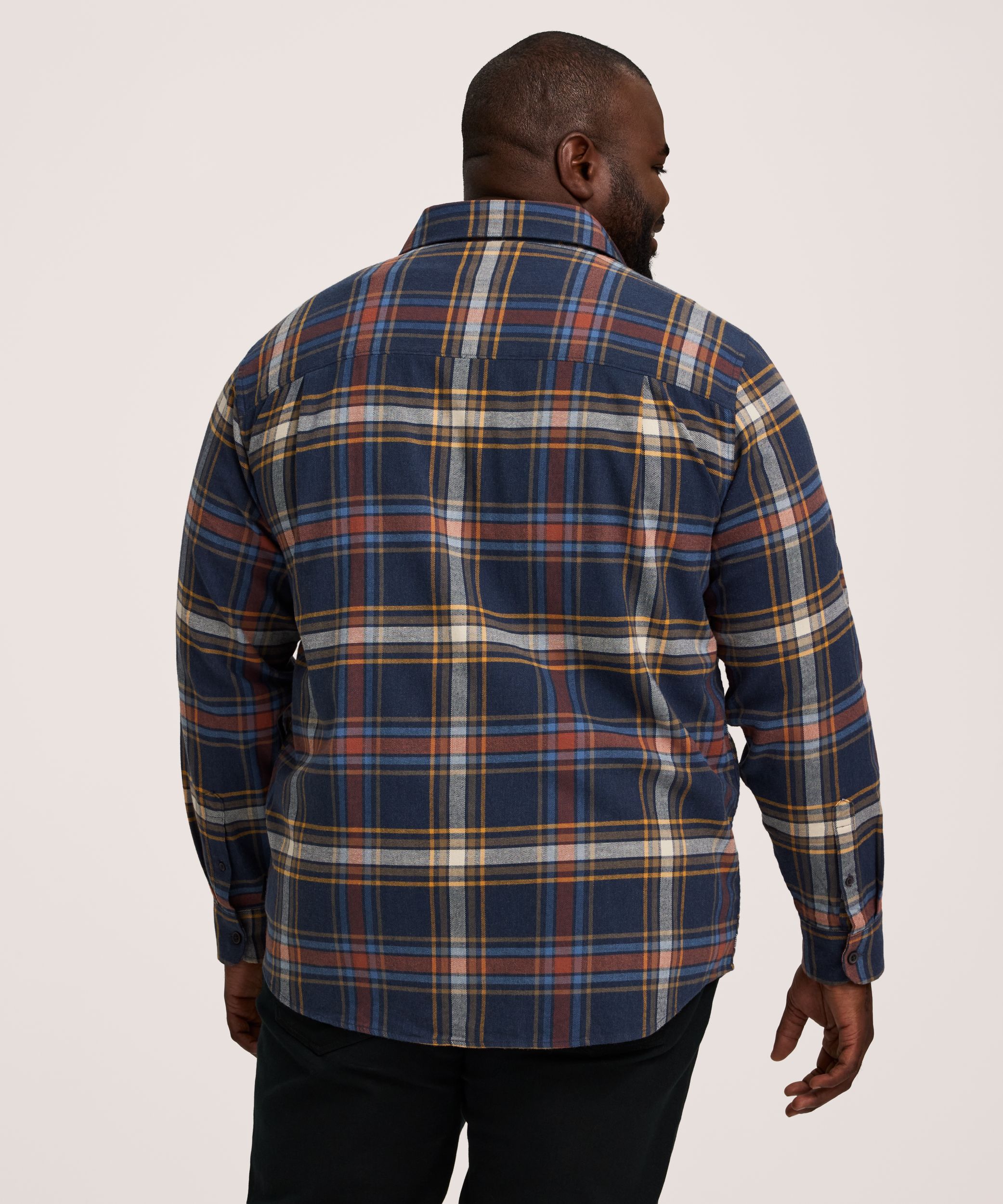 Chemise en flanelle de base extensible et contrastante pour hommes, WindRiver