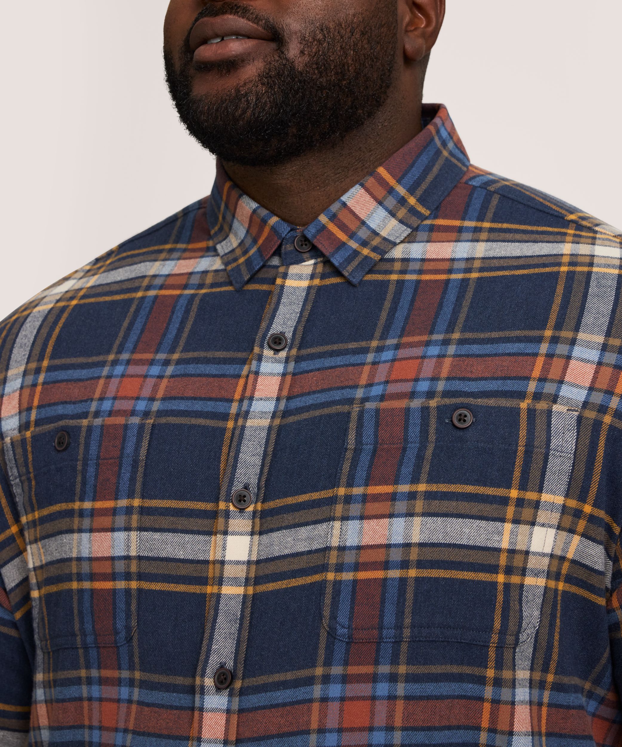 Chemise en flanelle de base extensible et contrastante pour hommes, WindRiver