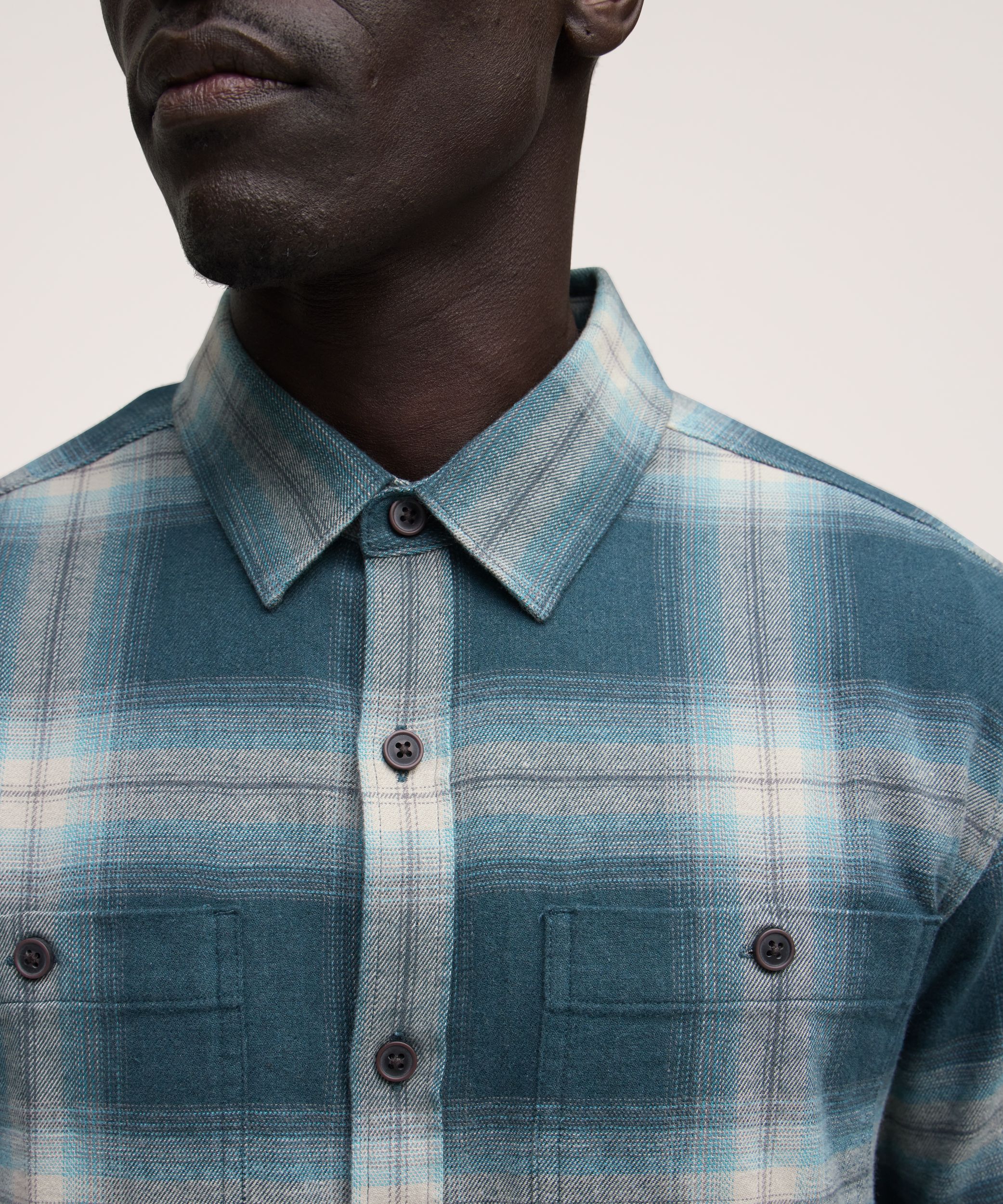 Chemise en flanelle de base extensible et contrastante pour hommes, WindRiver