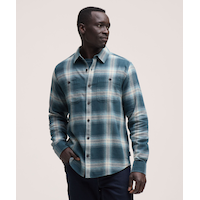Chemise en flanelle de base extensible et contrastante pour hommes, WindRiver