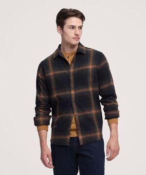Chemise en flanelle de base extensible à boutons-pression pour hommes, WindRiver