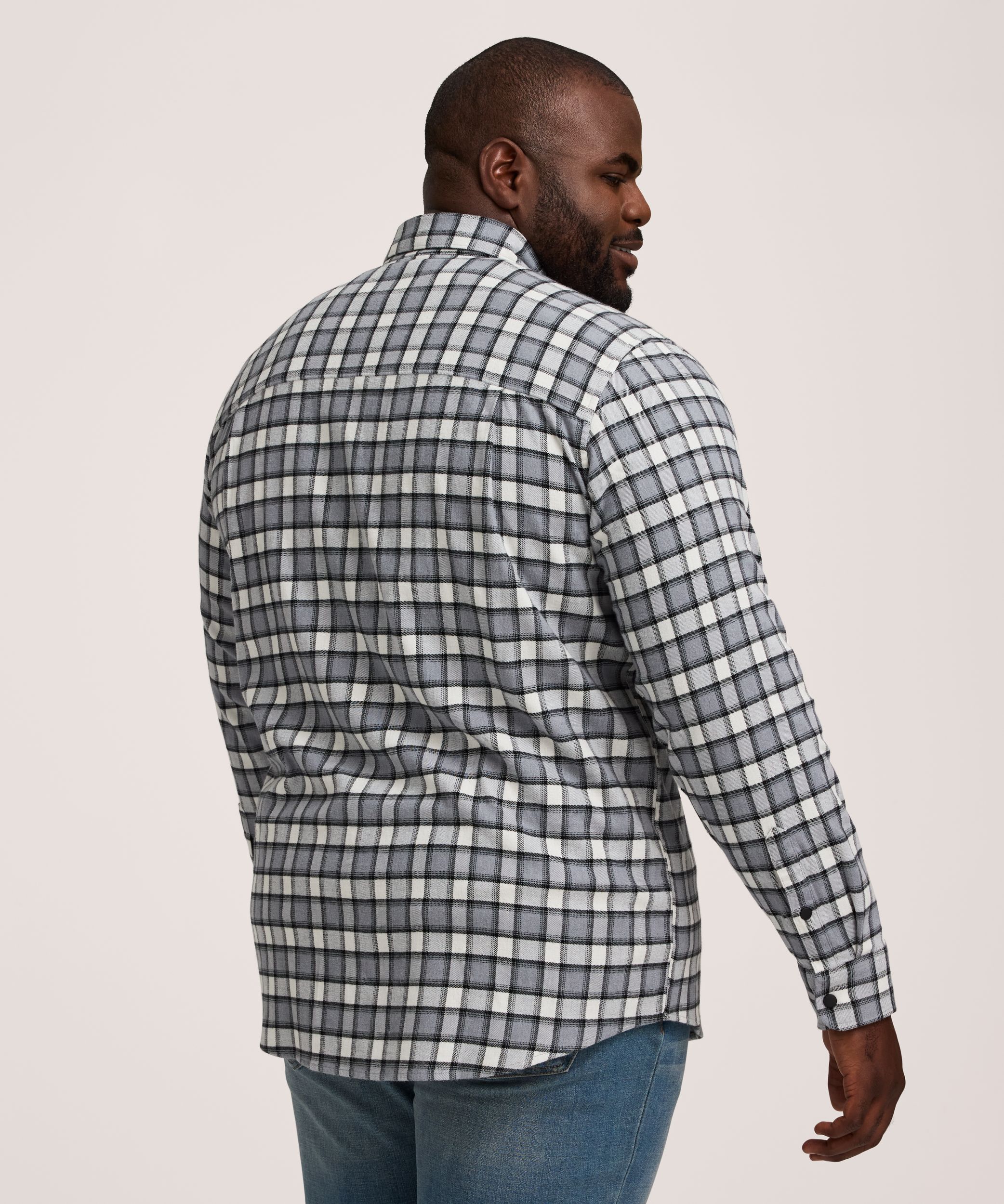 Chemise en flanelle de base extensible à boutons-pression pour hommes, WindRiver