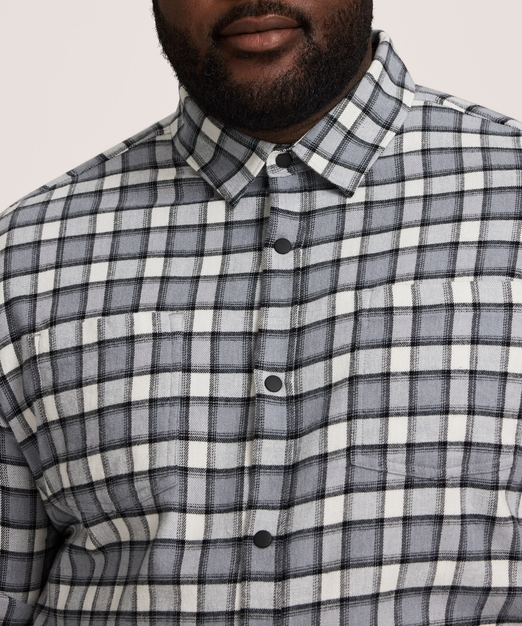Chemise en flanelle de base extensible à boutons-pression pour hommes, WindRiver