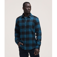 Chemise en flanelle de base extensible à boutons-pression pour hommes, WindRiver