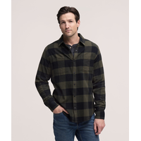 WindRiver Men's Basic Stretch Snap-Front Flannel Shirt Front_Flat