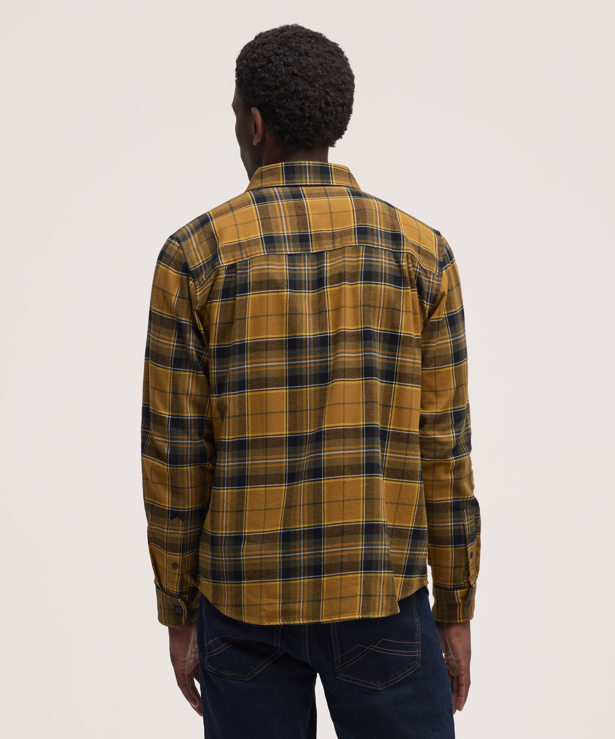 Chemise en flanelle de base extensible à boutons-pression pour hommes, WindRiver