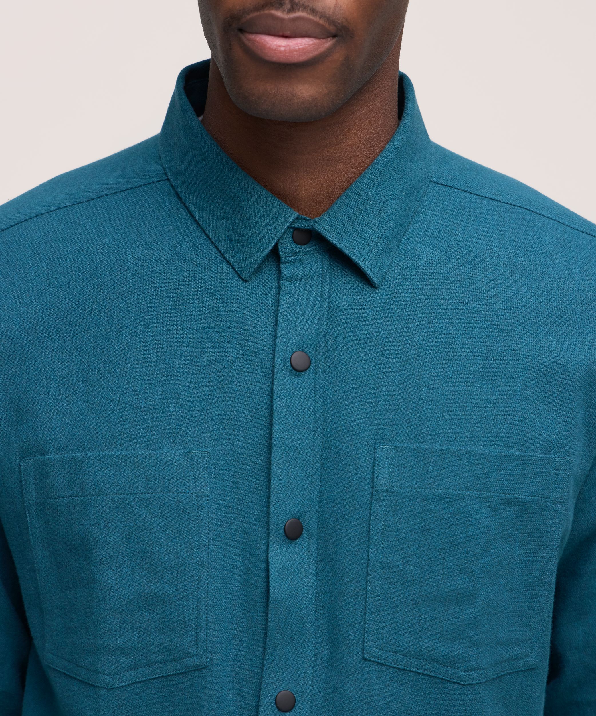 WindRiver Men's Basic Stretch Snap-Front Flannel Shirt