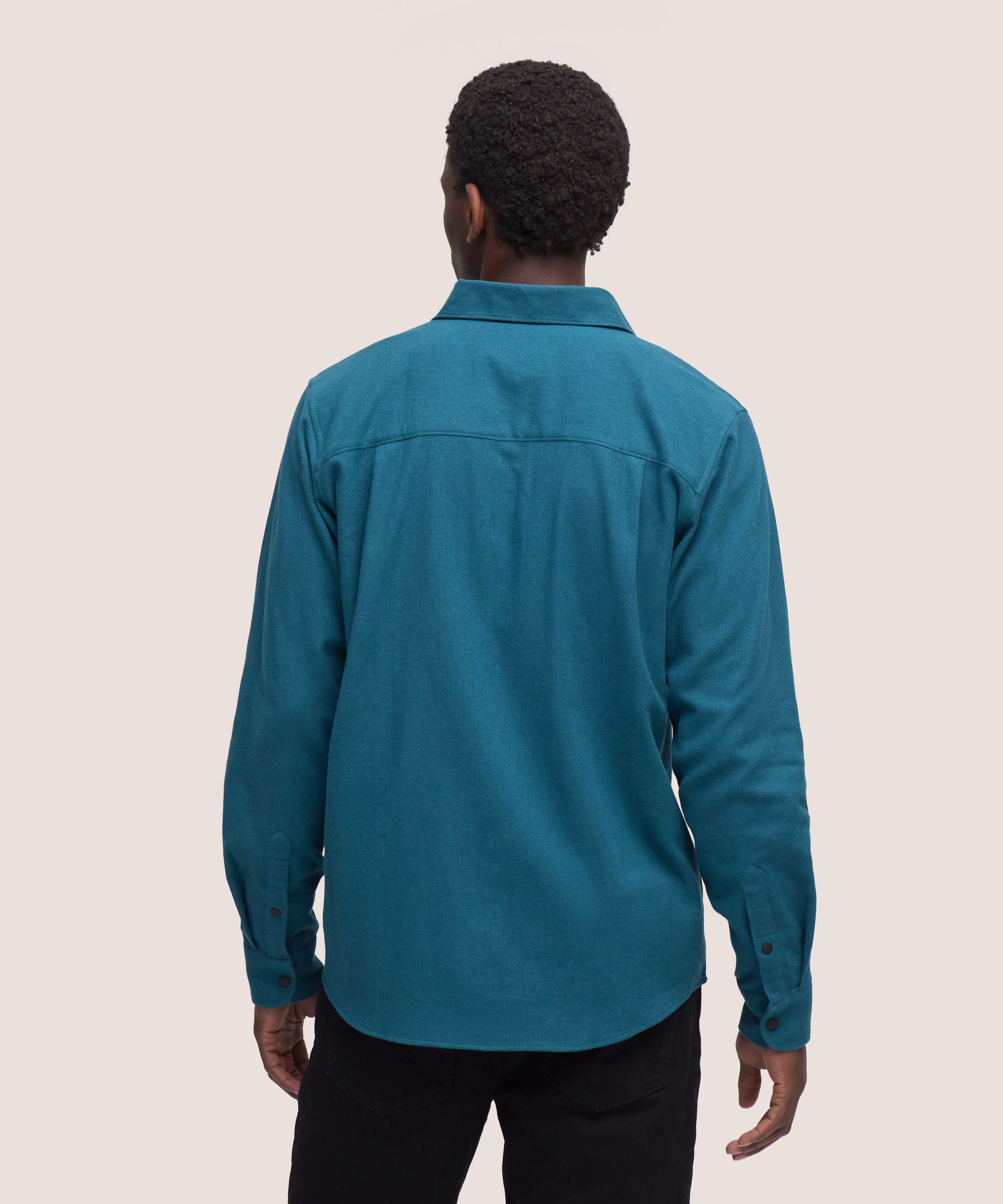 WindRiver Men's Basic Stretch Snap-Front Flannel Shirt