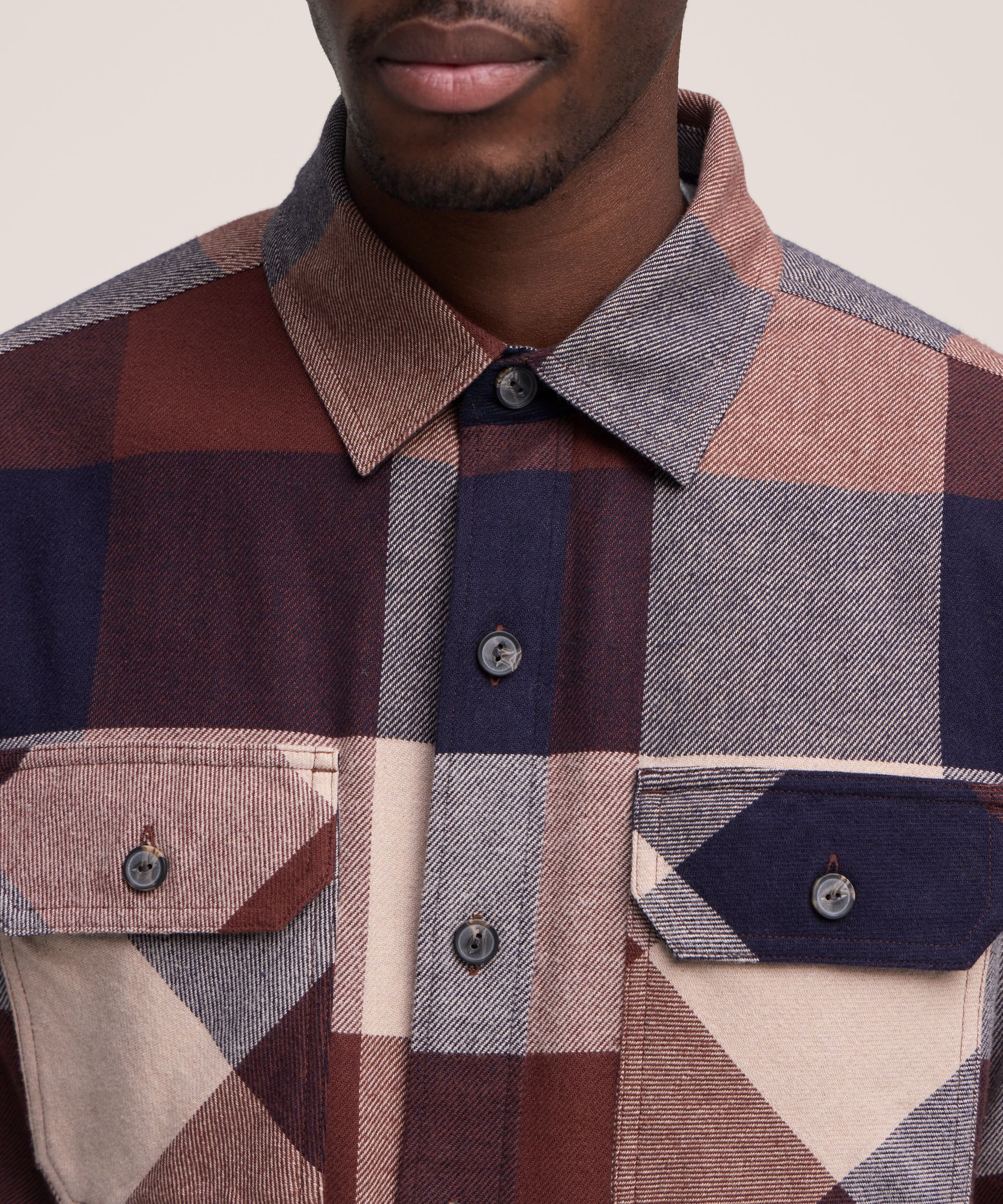 Chemise en flanelle extensible d’épaisseur moyenne pour hommes, WindRiver