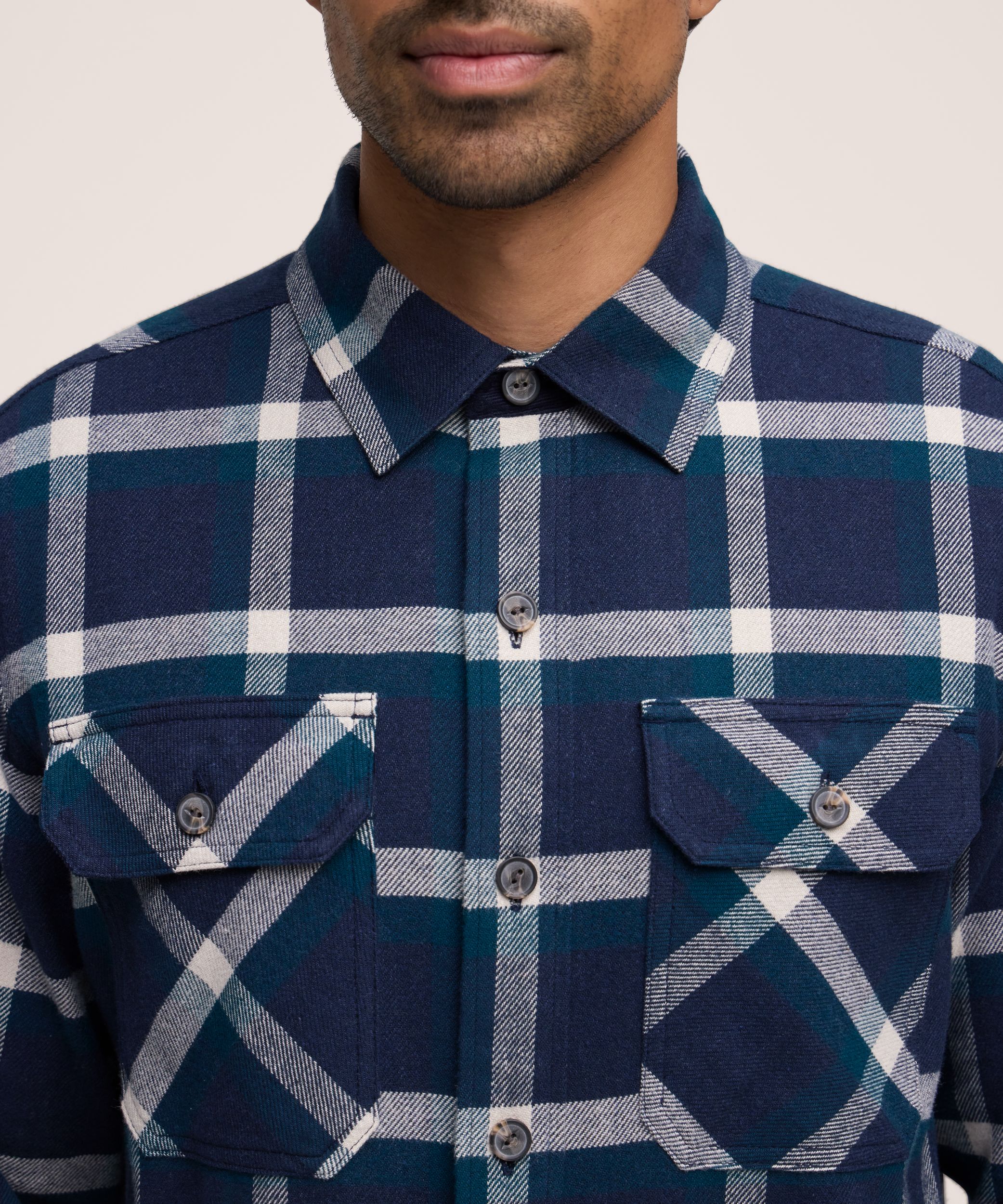 Chemise en flanelle extensible d’épaisseur moyenne pour hommes, WindRiver